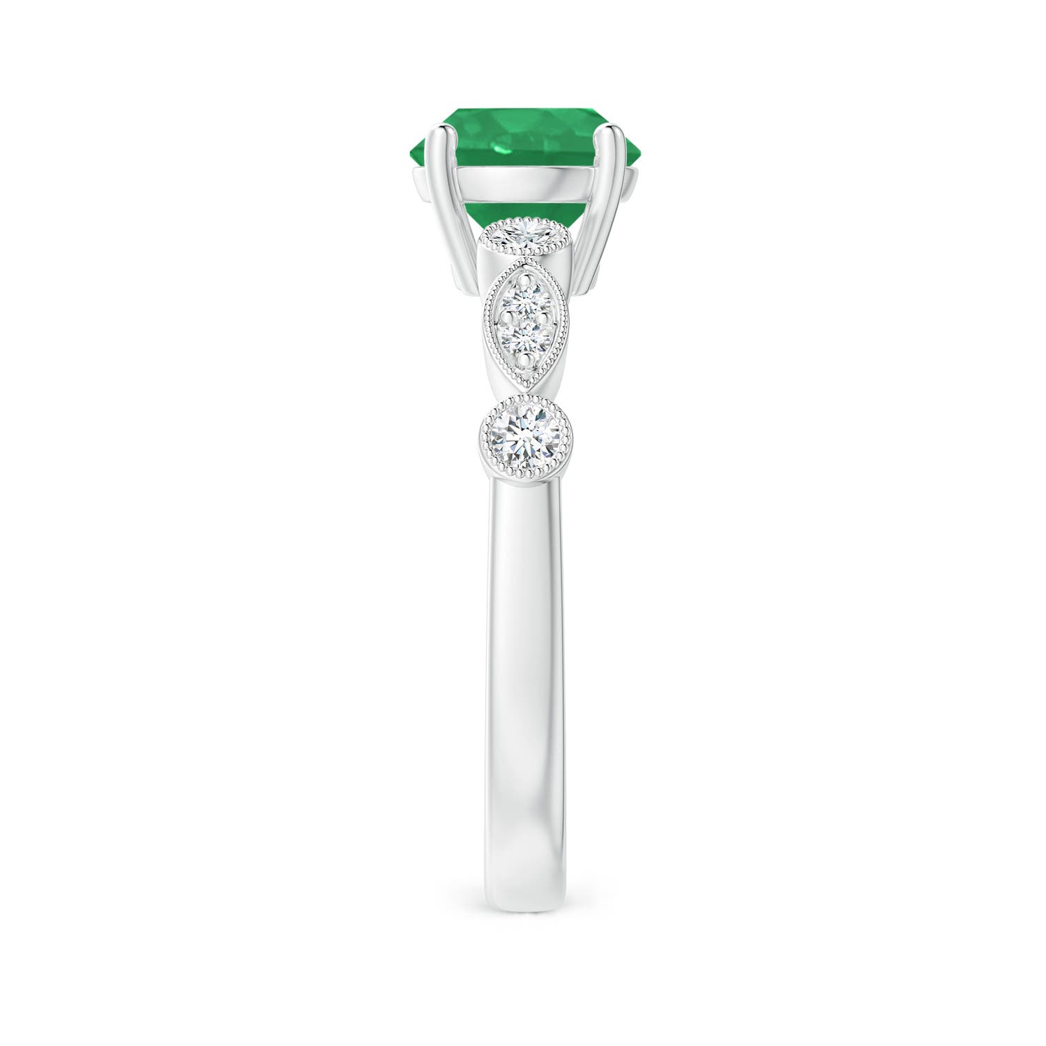 A - Emerald / 1.35 CT / 14 KT White Gold