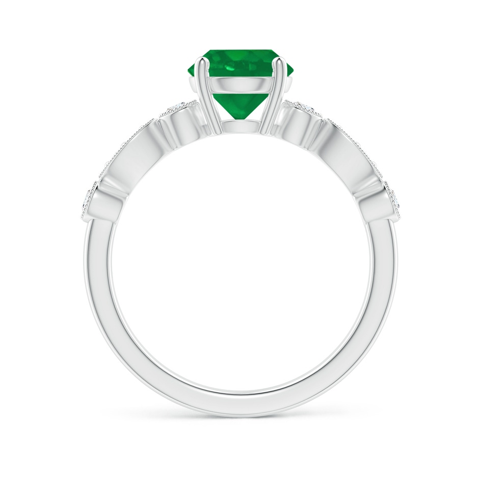 7mm AA Marquise and Dot Emerald Engagement Ring with Diamonds in P950 Platinum side 1