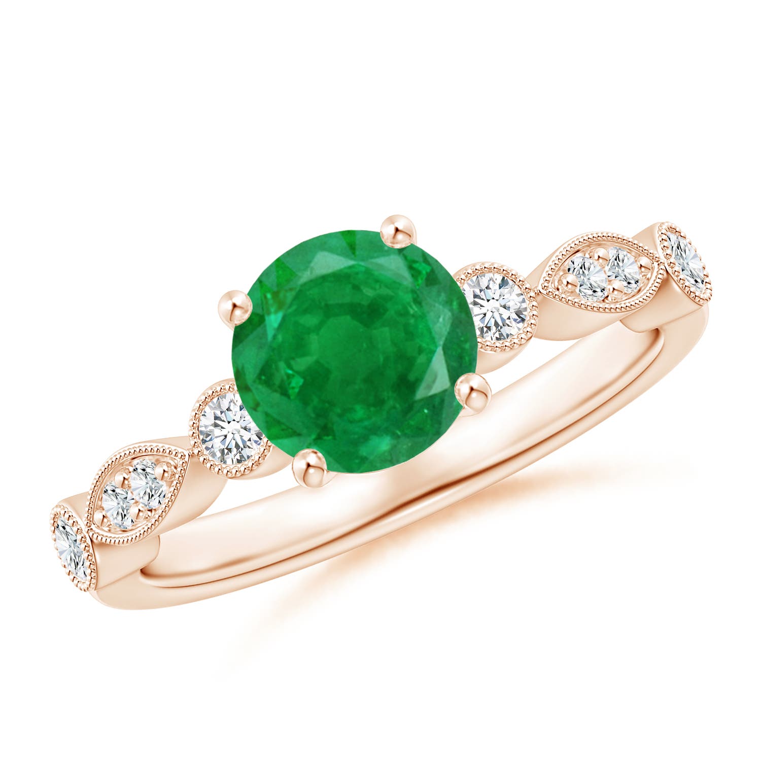 AA - Emerald / 1.35 CT / 14 KT Rose Gold