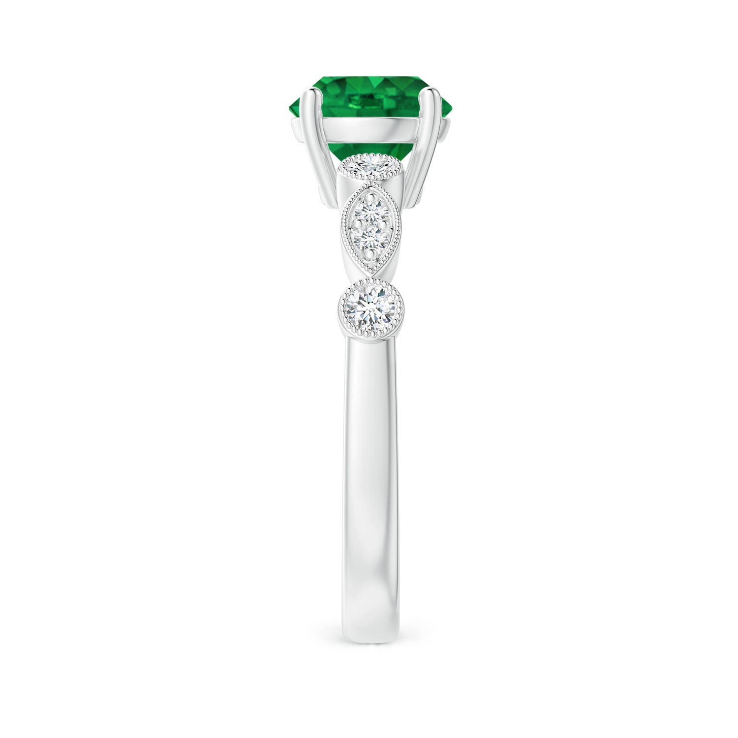 AAA - Emerald / 1.35 CT / 14 KT White Gold