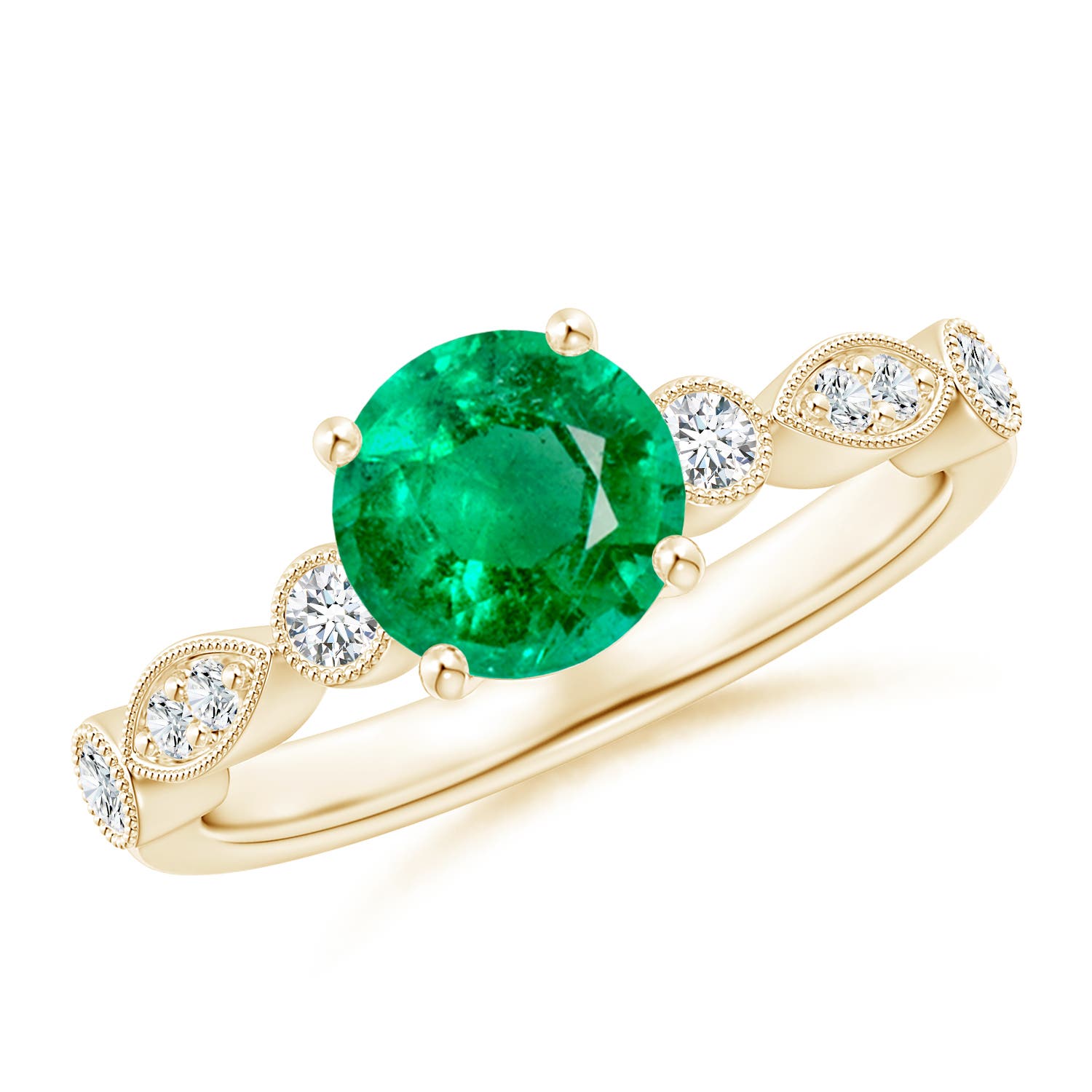 AAA - Emerald / 1.35 CT / 14 KT Yellow Gold