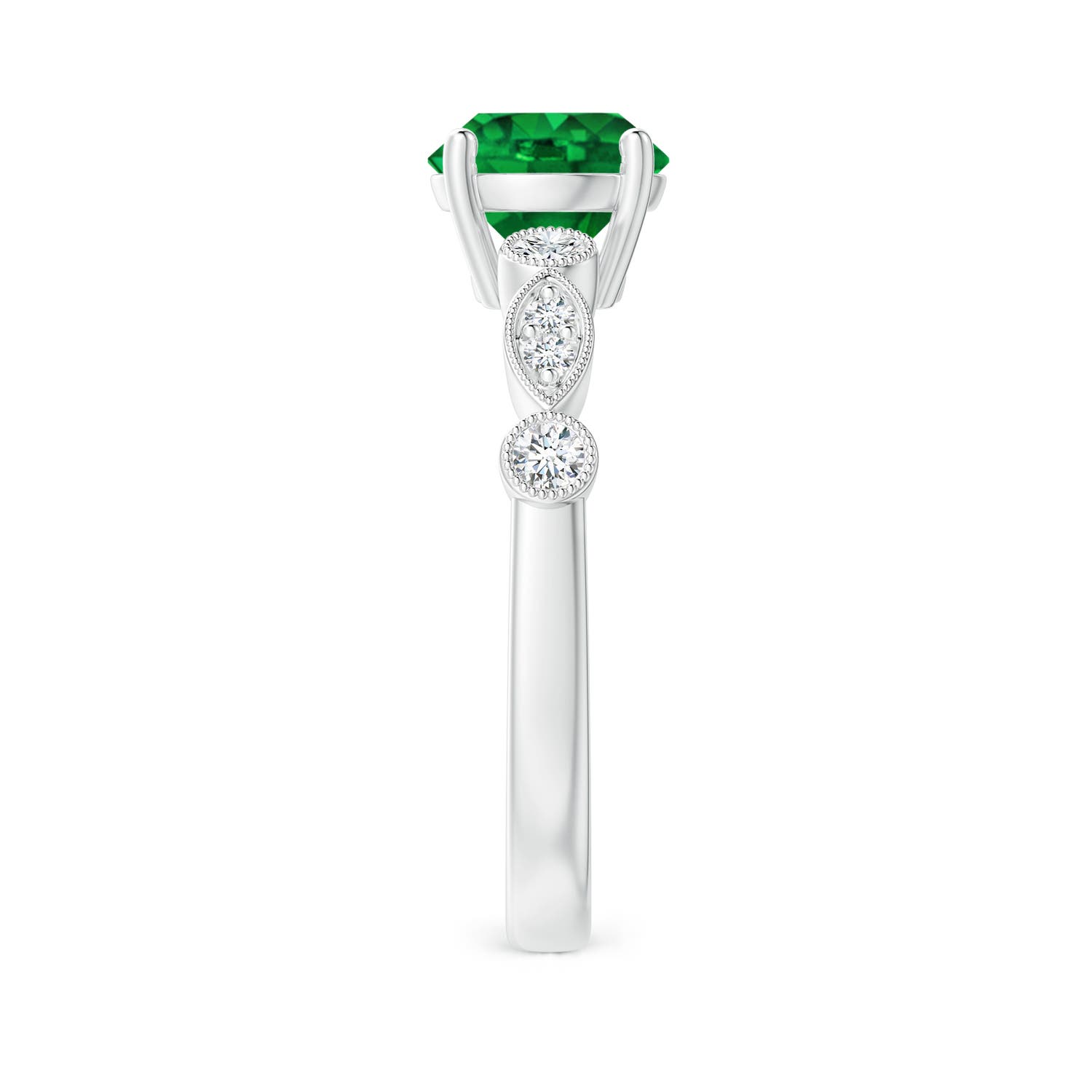 AAAA - Emerald / 1.35 CT / 14 KT White Gold