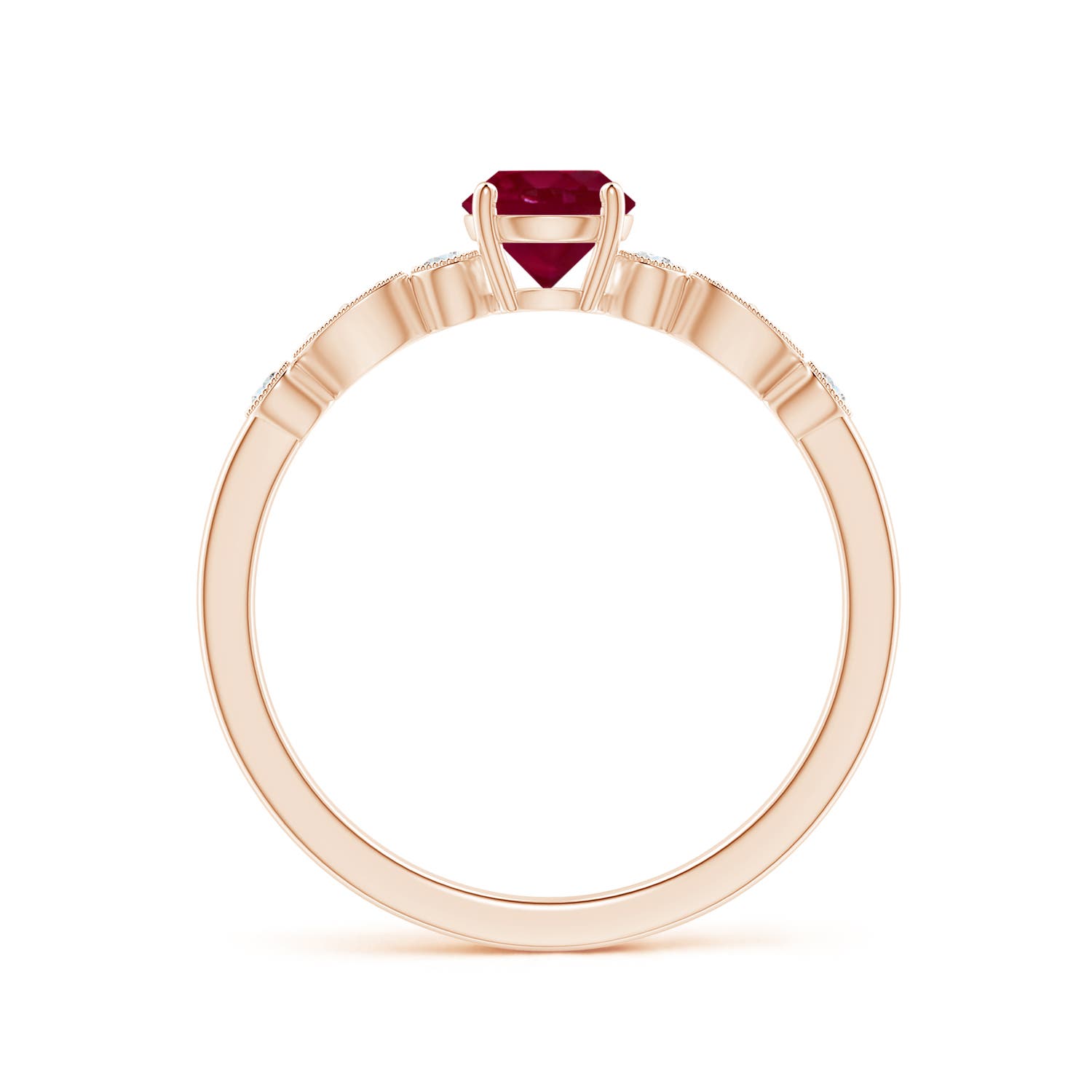 A - Ruby / 0.7 CT / 14 KT Rose Gold