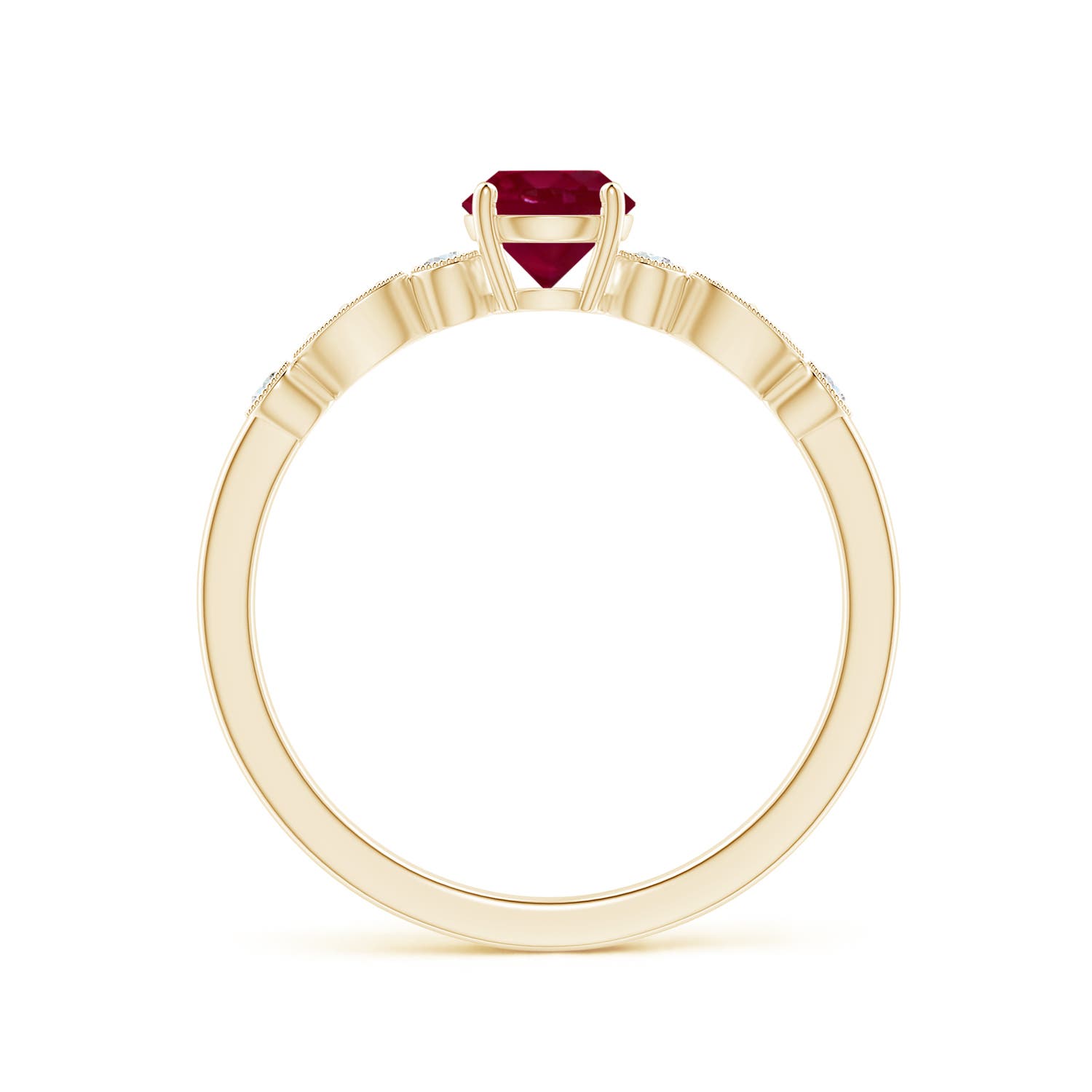 A - Ruby / 0.7 CT / 14 KT Yellow Gold