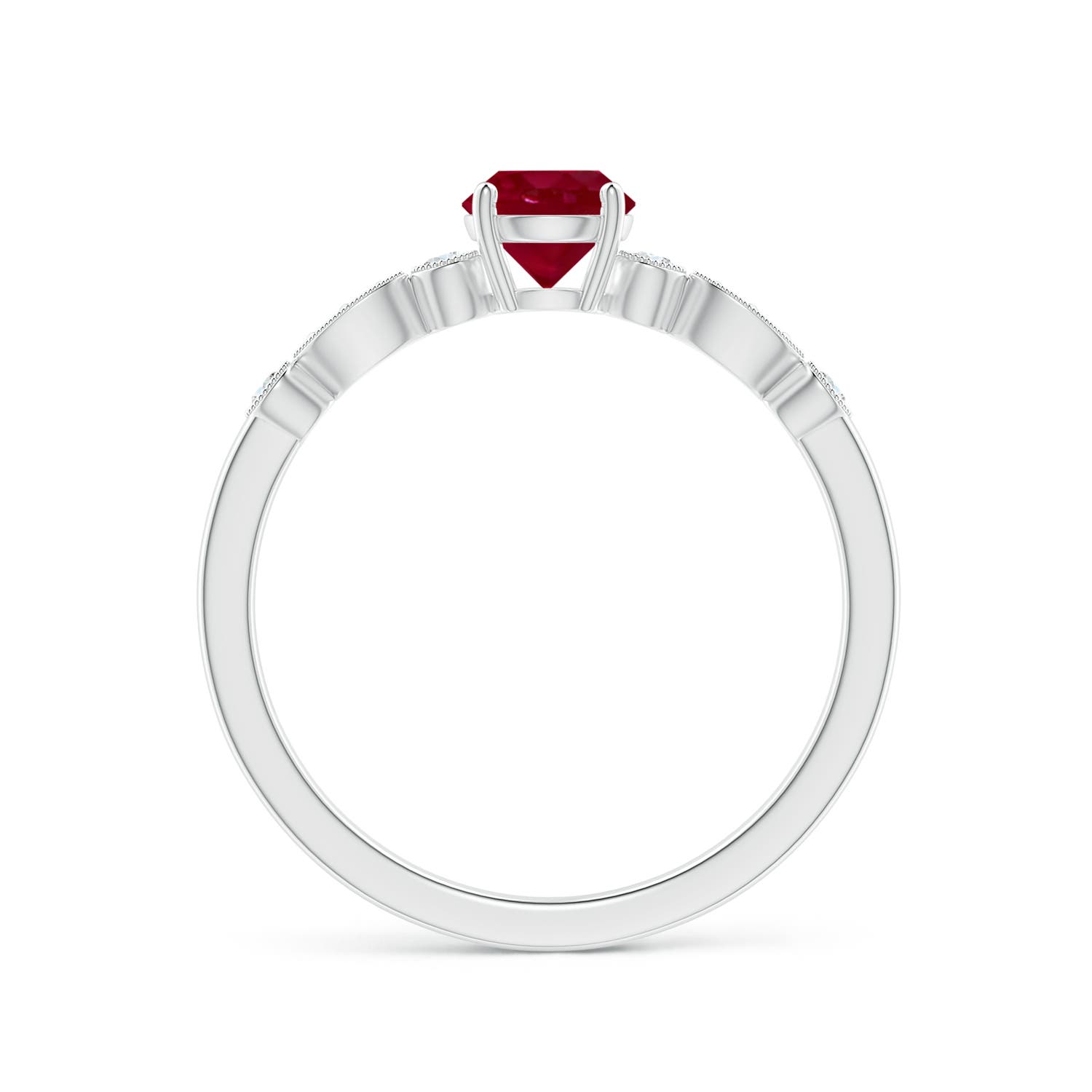 AA - Ruby / 0.7 CT / 14 KT White Gold