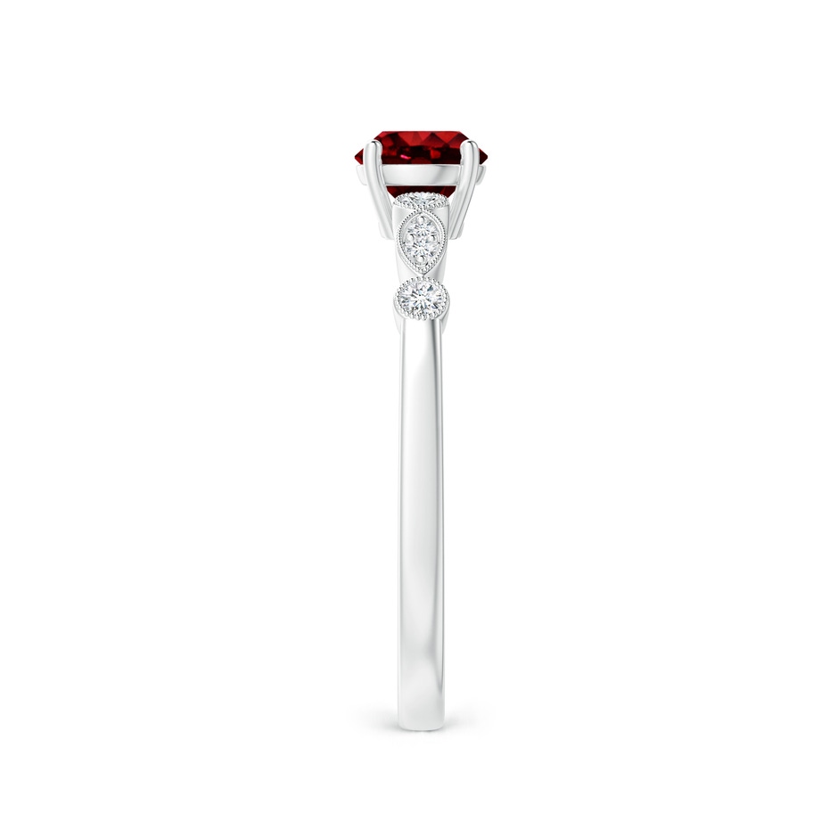 5mm Lab-Grown Marquise and Dot Ruby Engagement Ring with Diamonds in P950 Platinum side 2