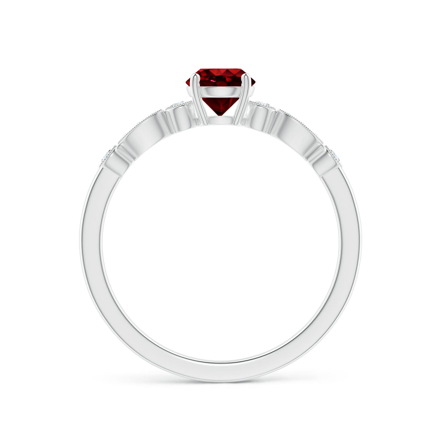 AAAA - Ruby / 0.7 CT / 14 KT White Gold