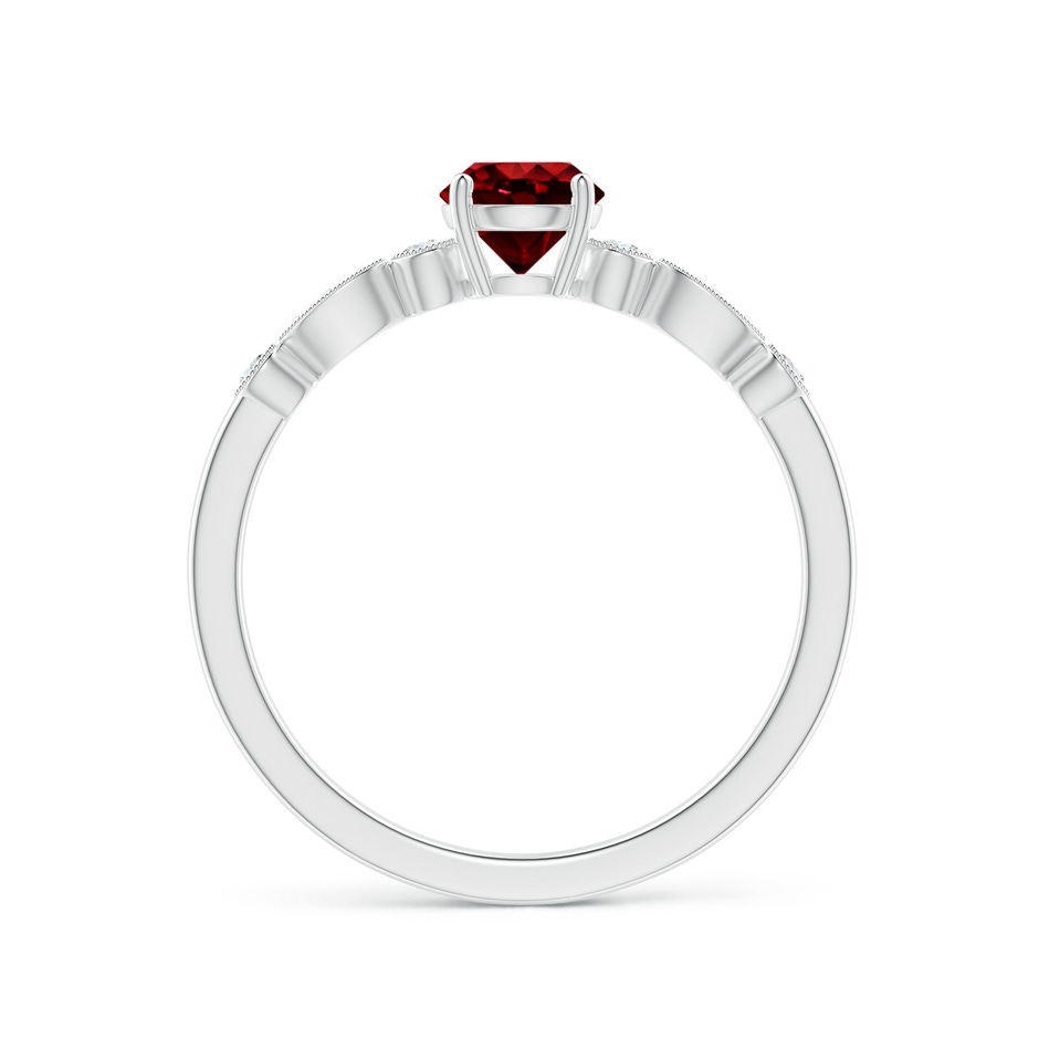 5mm Lab-Grown Marquise and Dot Ruby Engagement Ring with Diamonds in White Gold side 1