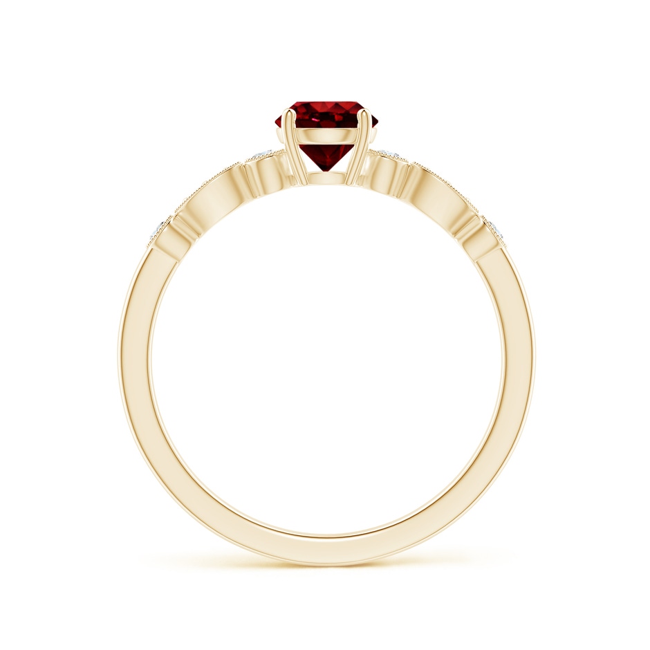 5mm Lab-Grown Marquise and Dot Ruby Engagement Ring with Diamonds in Yellow Gold side 1