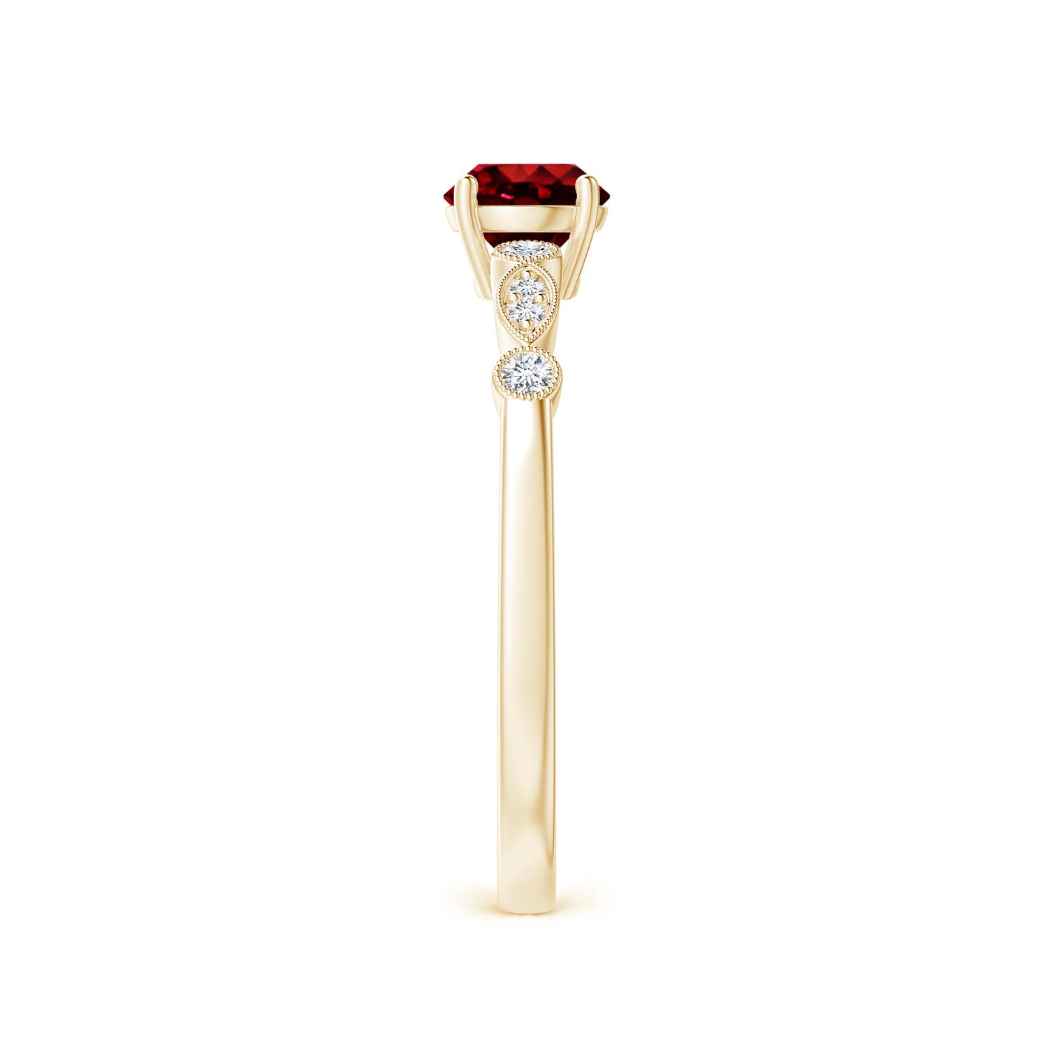 AAAA - Ruby / 0.7 CT / 14 KT Yellow Gold