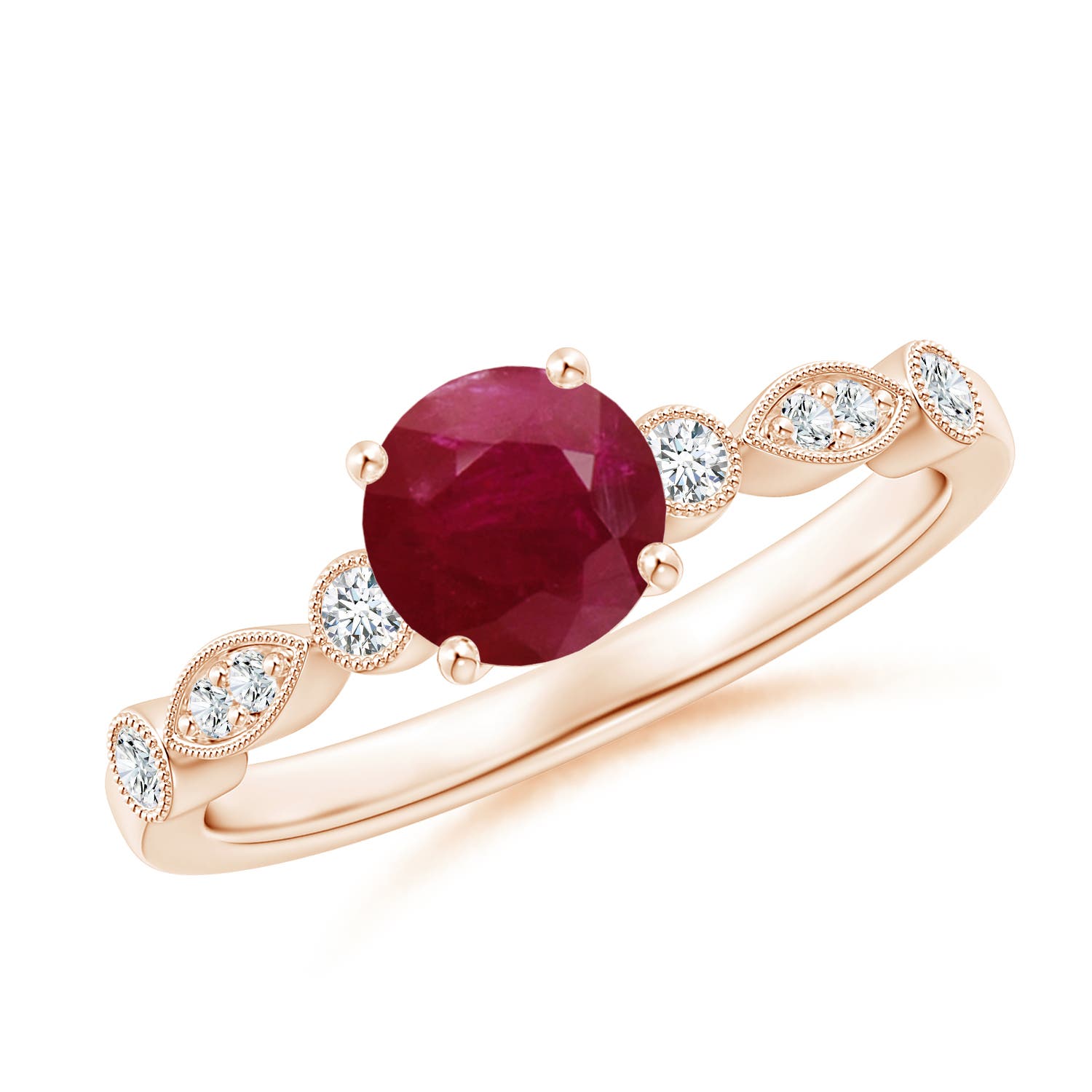 A - Ruby / 1.12 CT / 14 KT Rose Gold