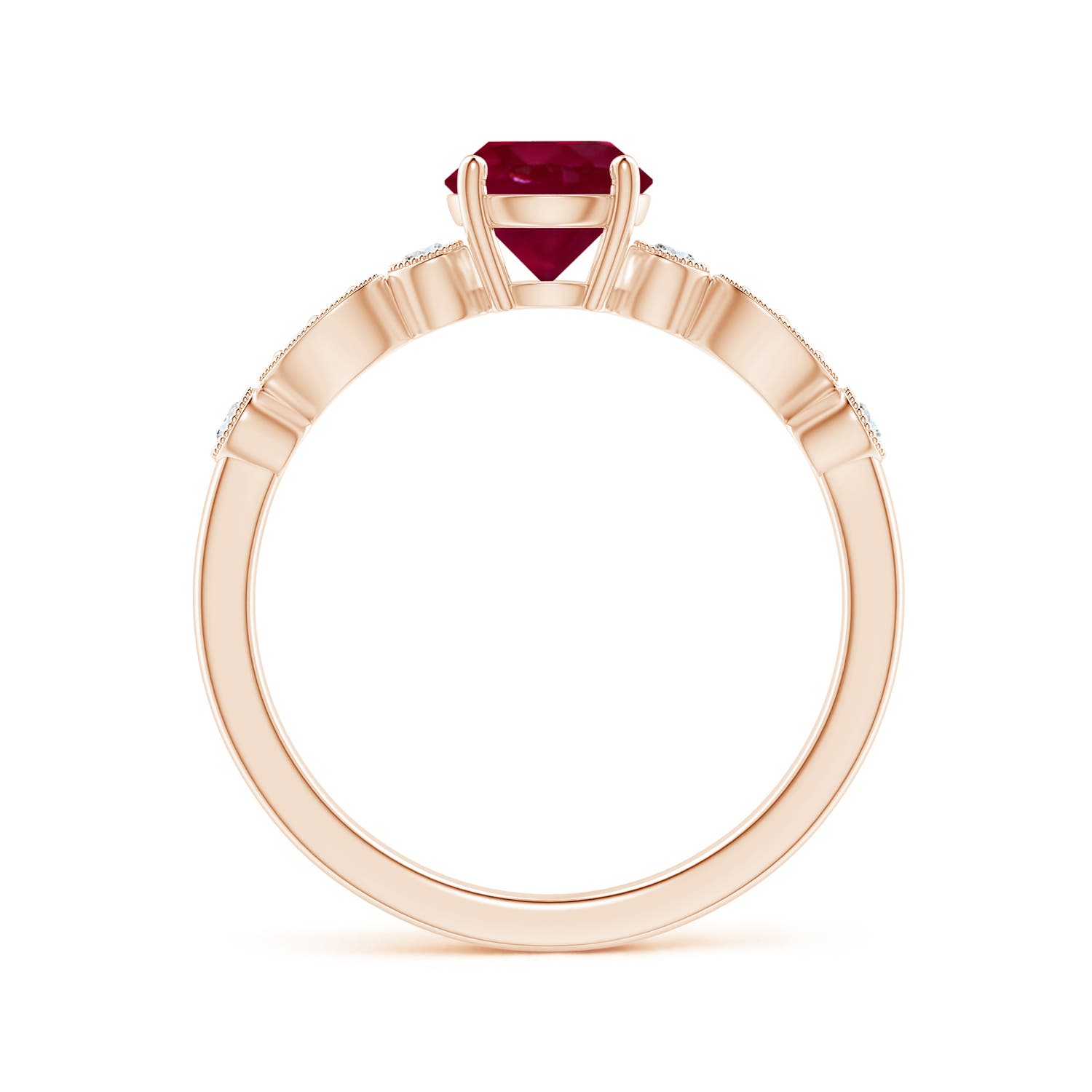 A - Ruby / 1.12 CT / 14 KT Rose Gold