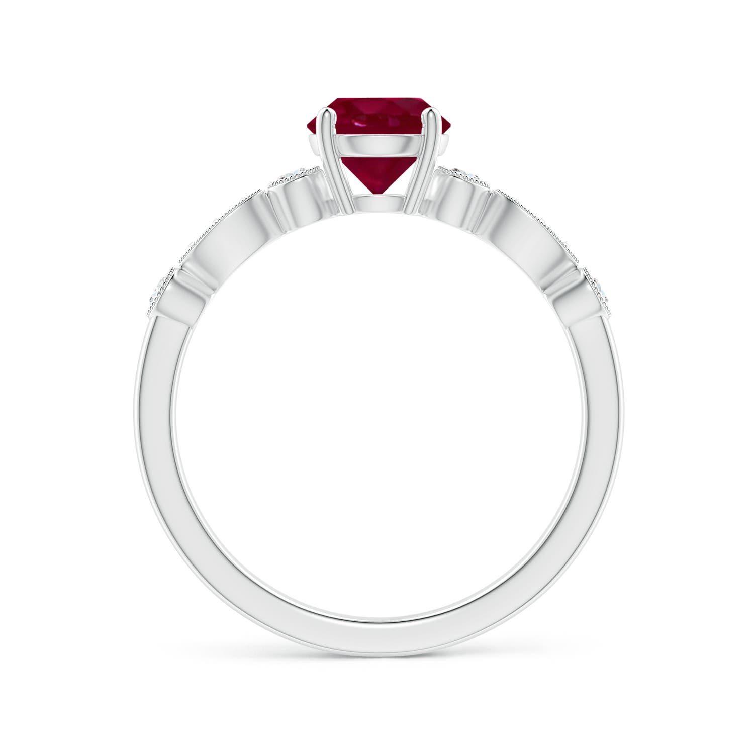 A - Ruby / 1.12 CT / 14 KT White Gold