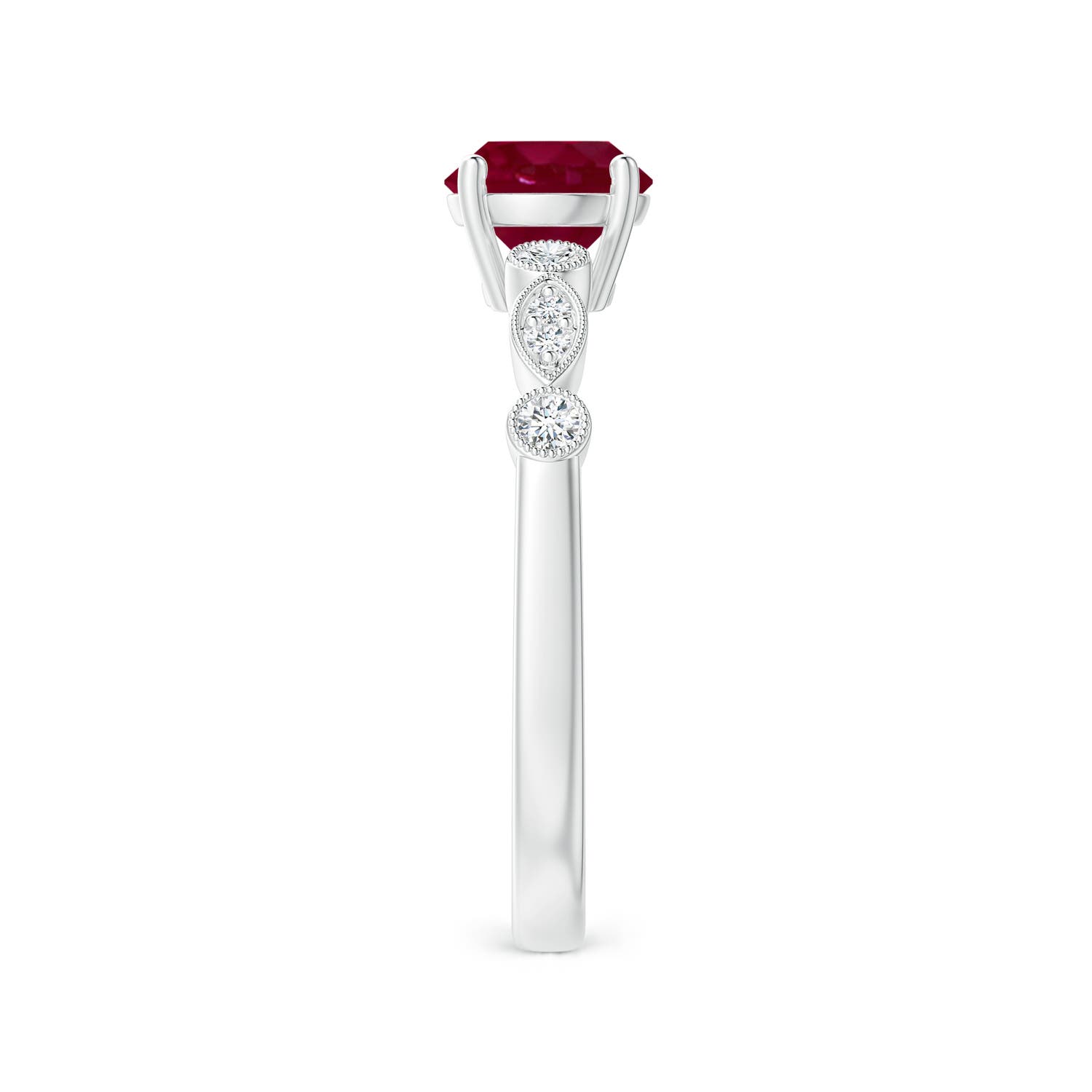 A - Ruby / 1.12 CT / 14 KT White Gold