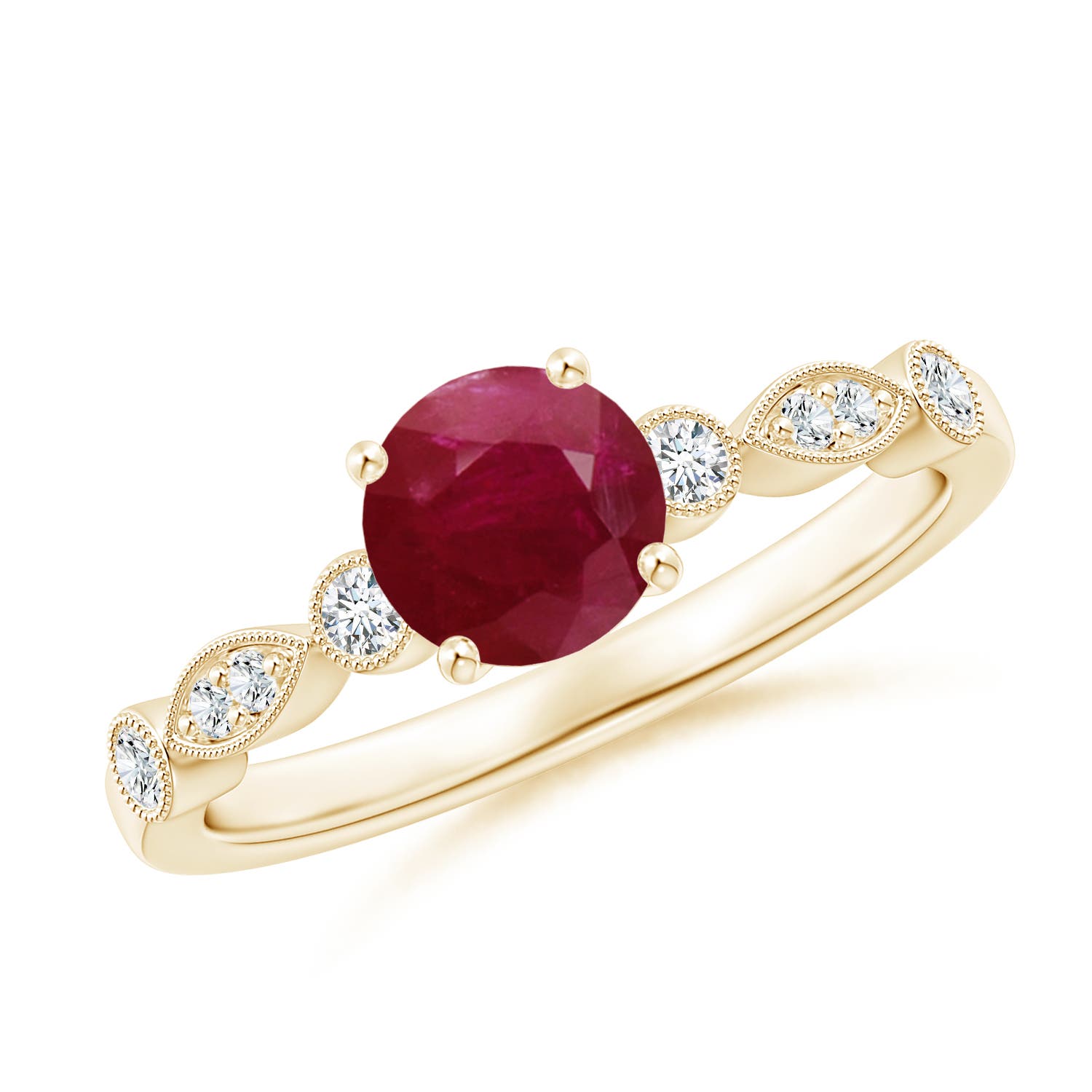 A - Ruby / 1.12 CT / 14 KT Yellow Gold