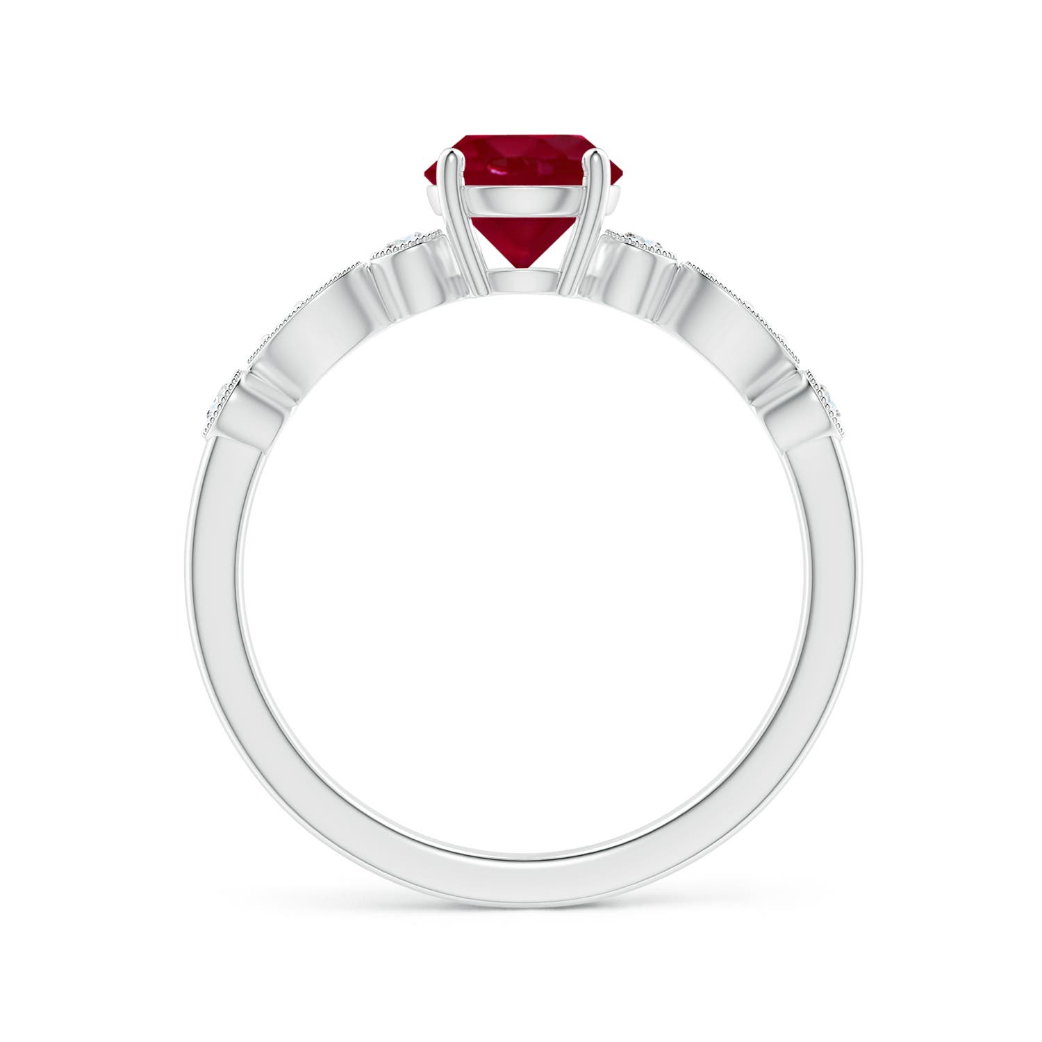 AA - Ruby / 1.12 CT / 14 KT White Gold