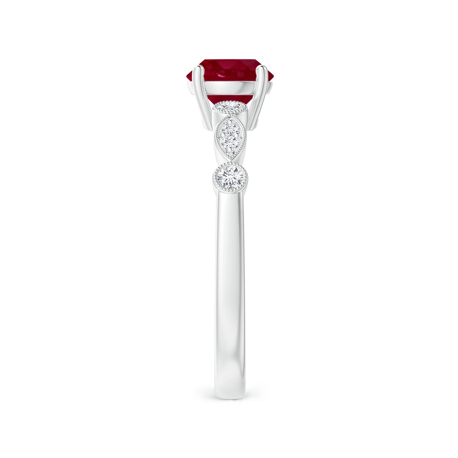 AA - Ruby / 1.12 CT / 14 KT White Gold