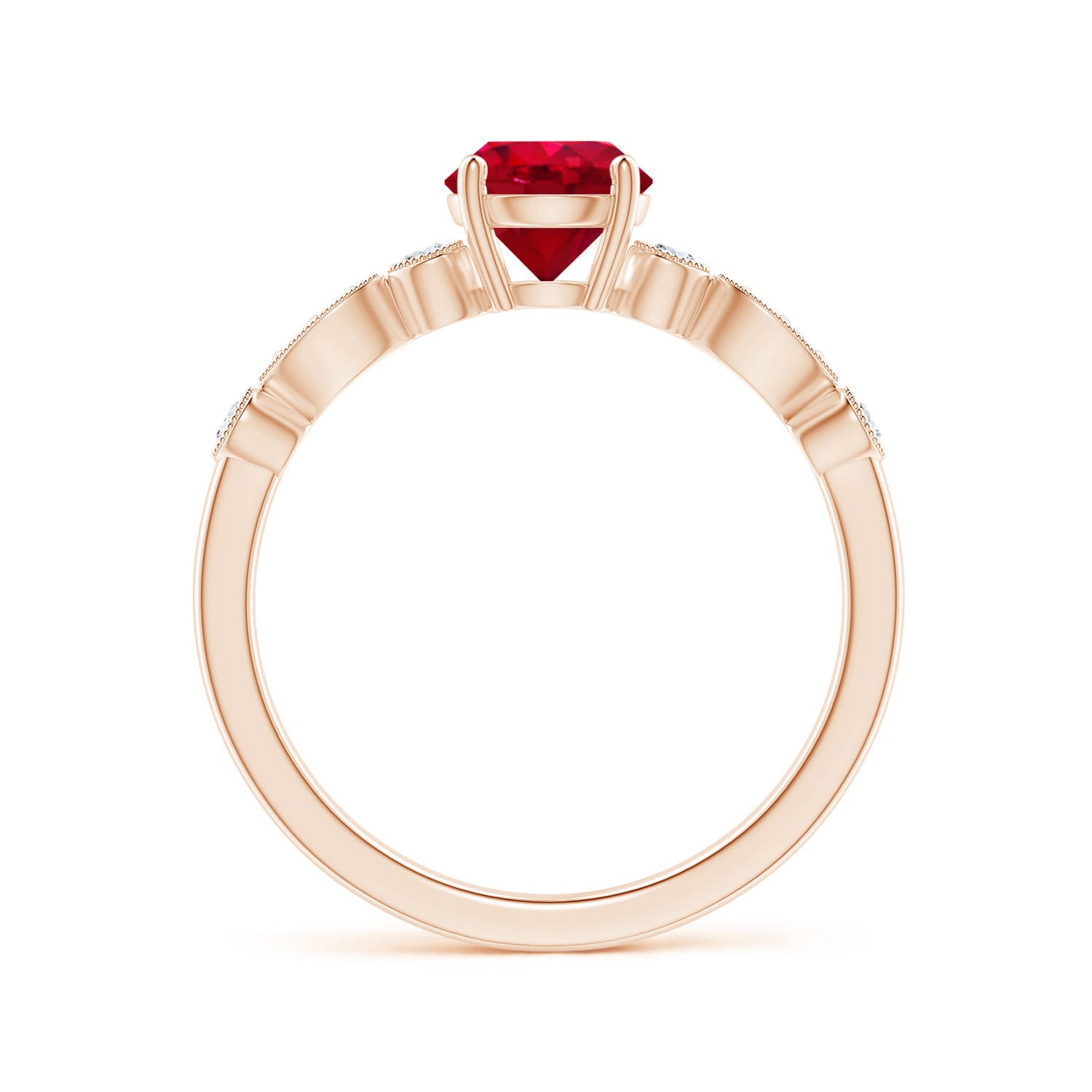 AAA - Ruby / 1.12 CT / 14 KT Rose Gold