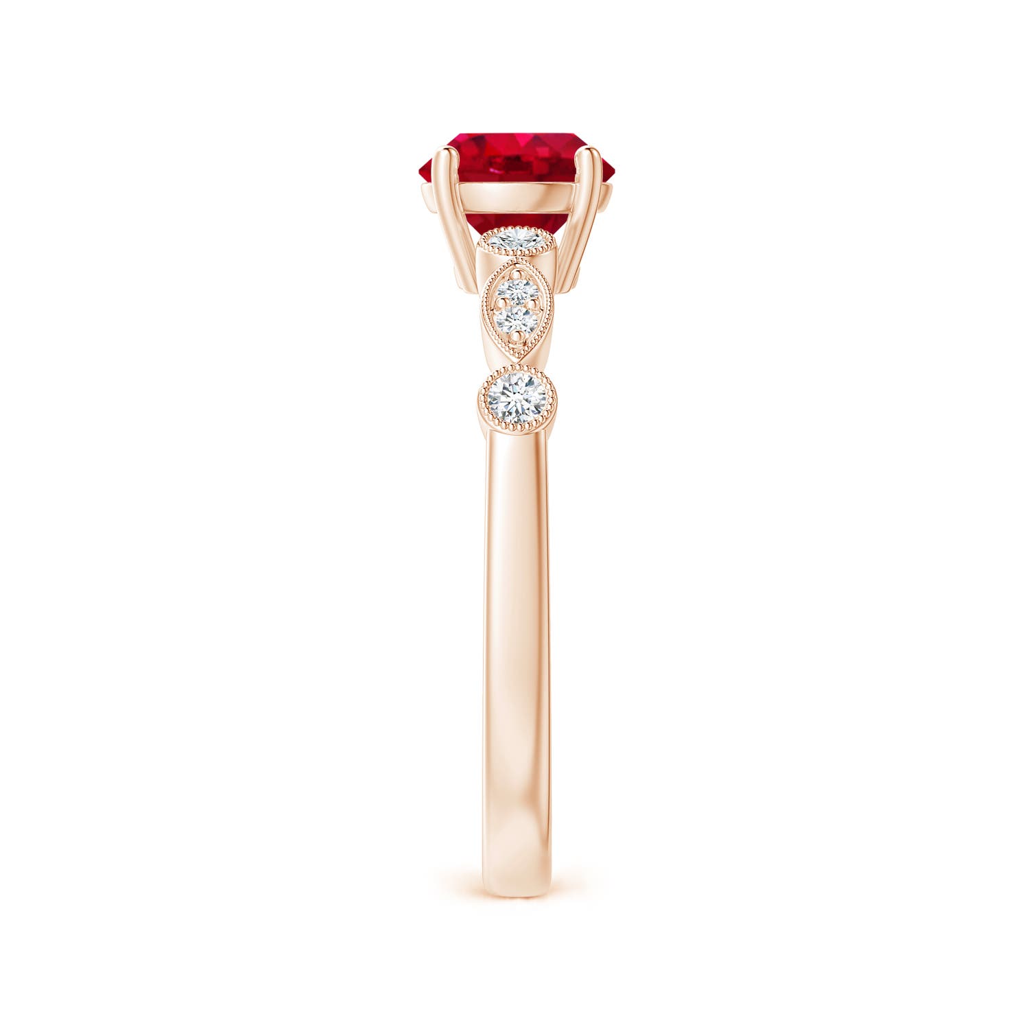 AAA - Ruby / 1.12 CT / 14 KT Rose Gold