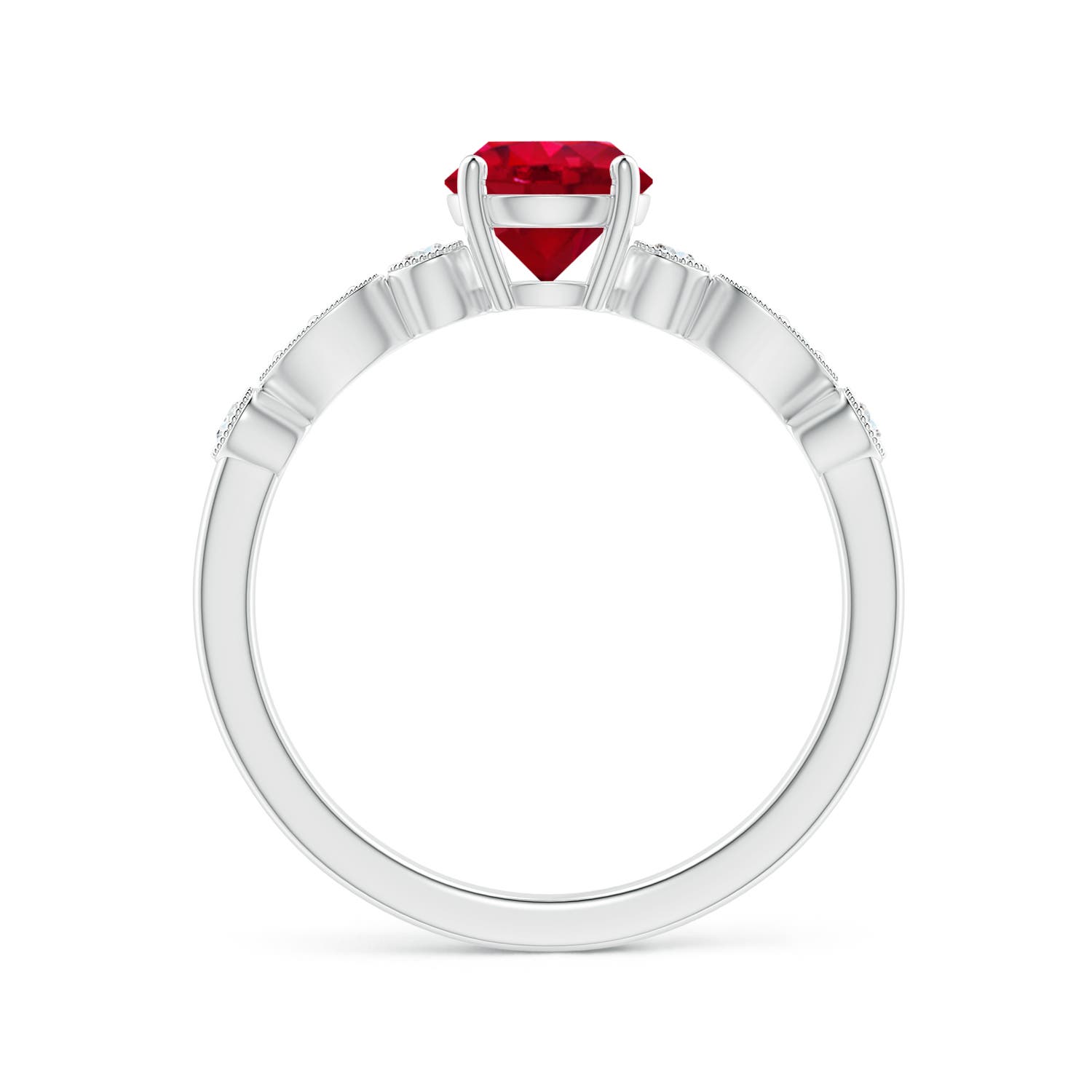 AAA - Ruby / 1.12 CT / 14 KT White Gold