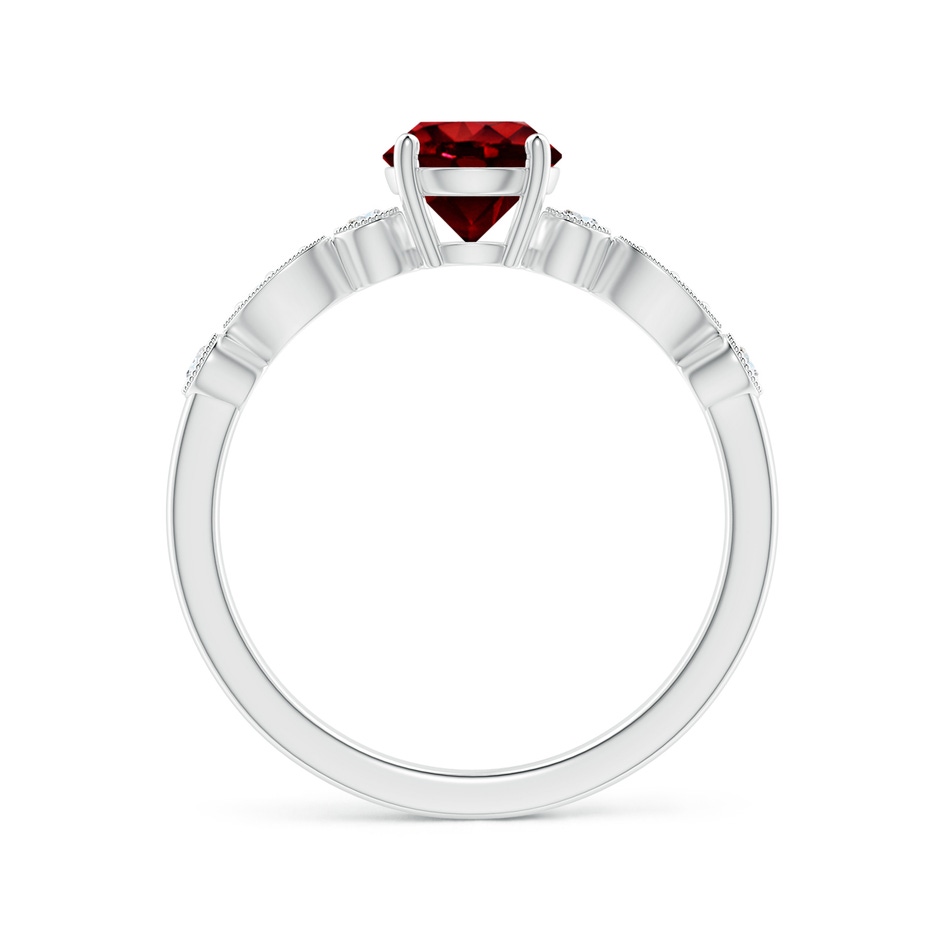 6mm Lab-Grown Marquise and Dot Ruby Engagement Ring with Diamonds in P950 Platinum side 1