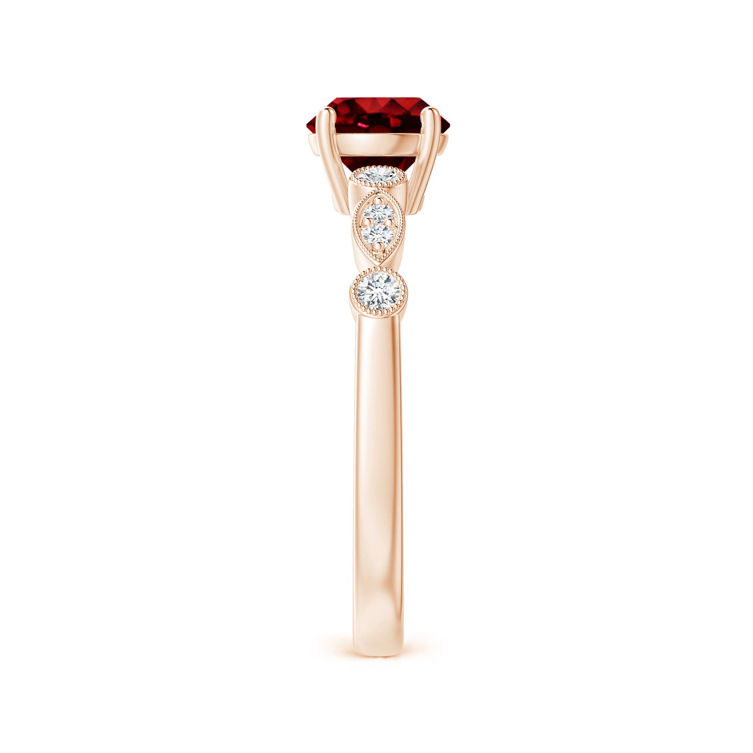 AAAA - Ruby / 1.12 CT / 14 KT Rose Gold