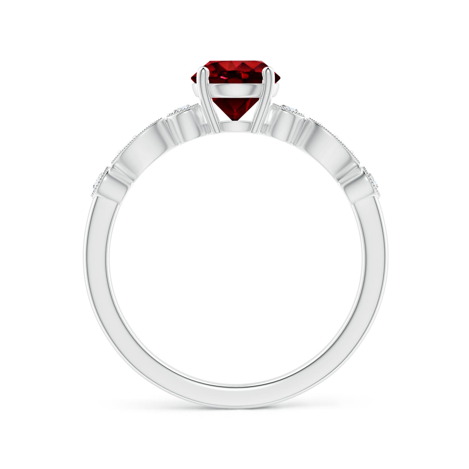 AAAA - Ruby / 1.12 CT / 14 KT White Gold