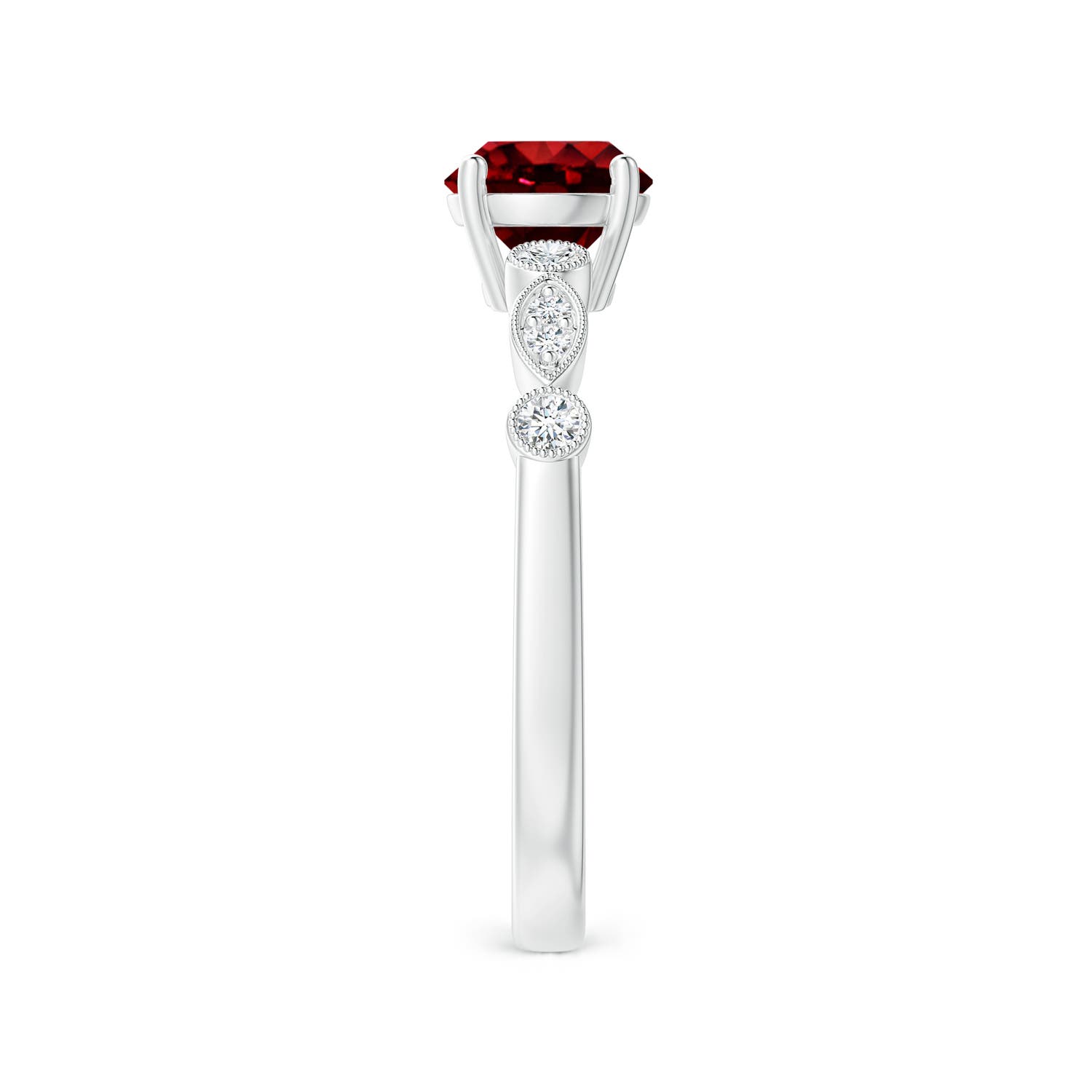 AAAA - Ruby / 1.12 CT / 14 KT White Gold