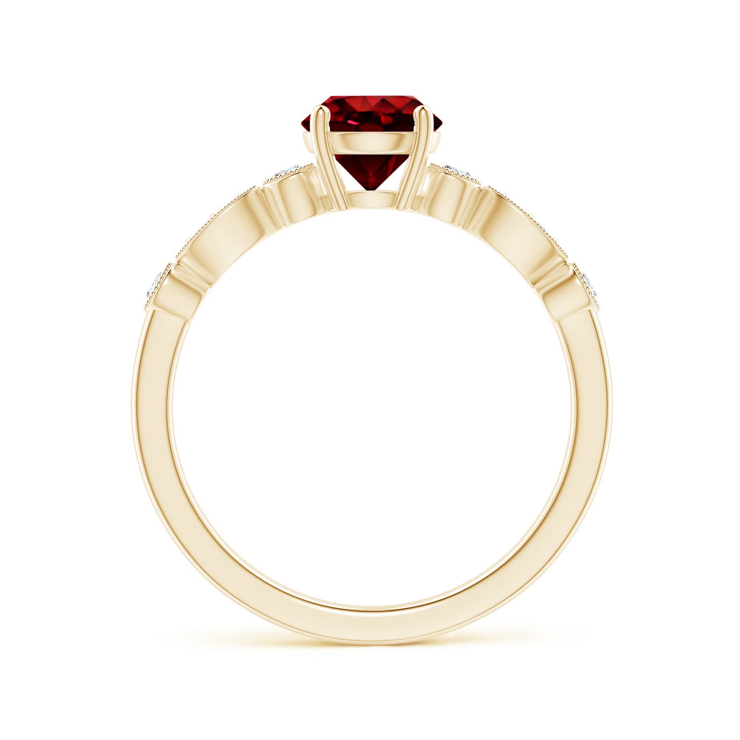 AAAA - Ruby / 1.12 CT / 14 KT Yellow Gold