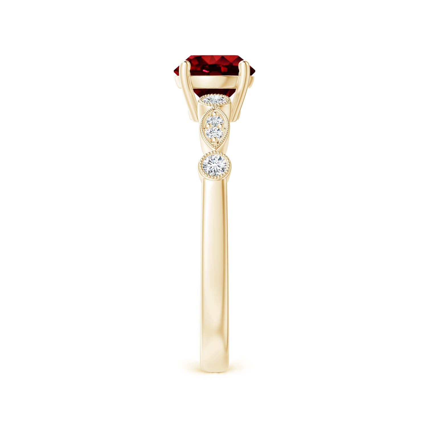 AAAA - Ruby / 1.12 CT / 14 KT Yellow Gold