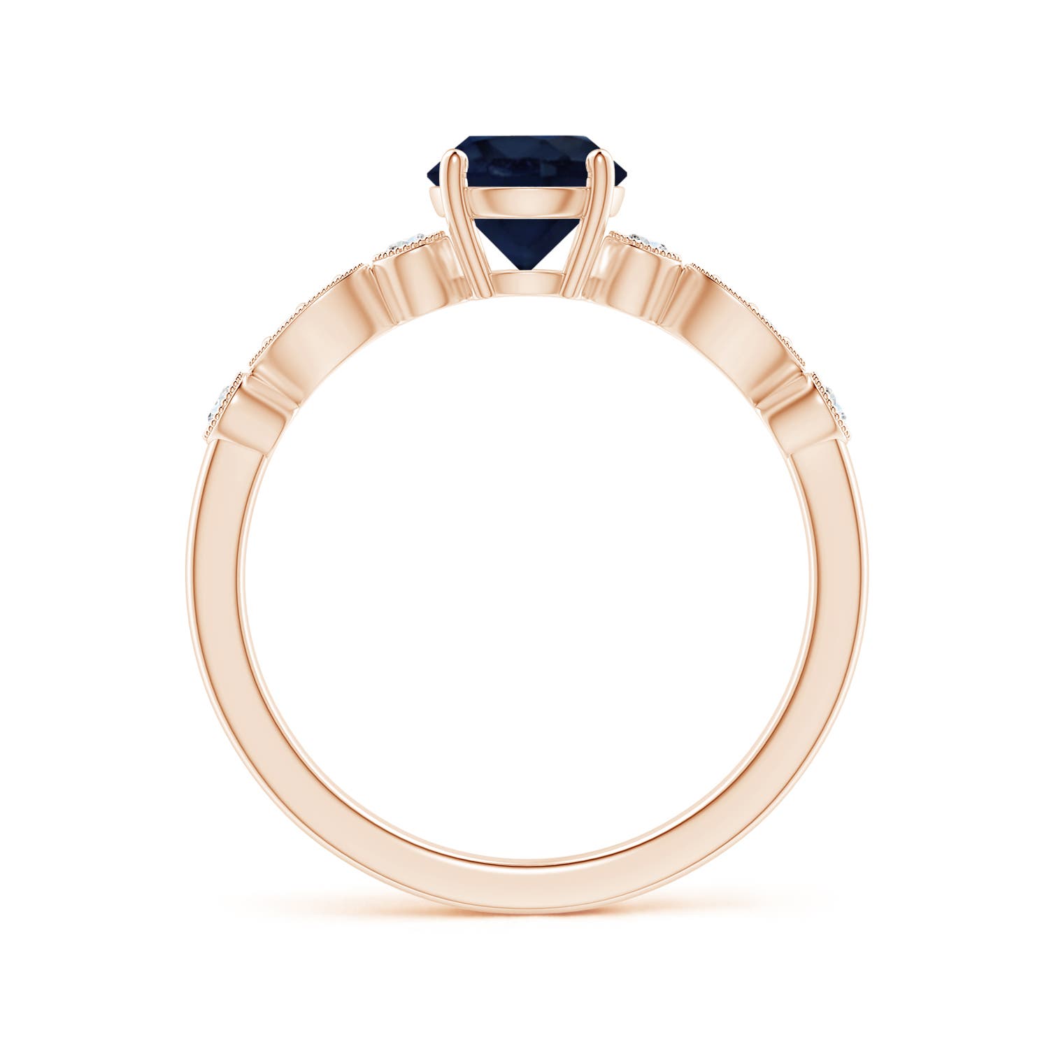 A - Blue Sapphire / 1.12 CT / 14 KT Rose Gold