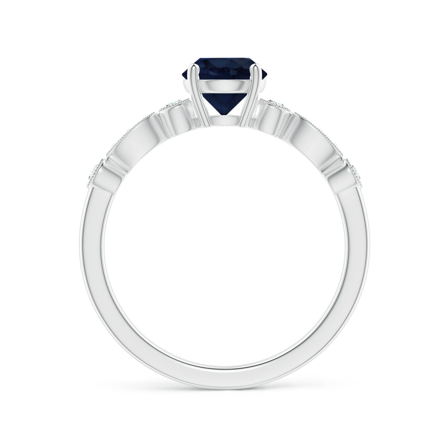 A - Blue Sapphire / 1.12 CT / 14 KT White Gold