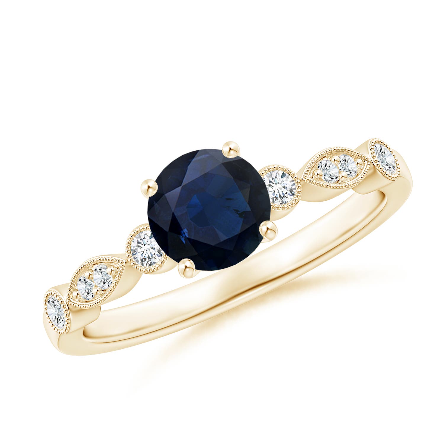 A - Blue Sapphire / 1.12 CT / 14 KT Yellow Gold