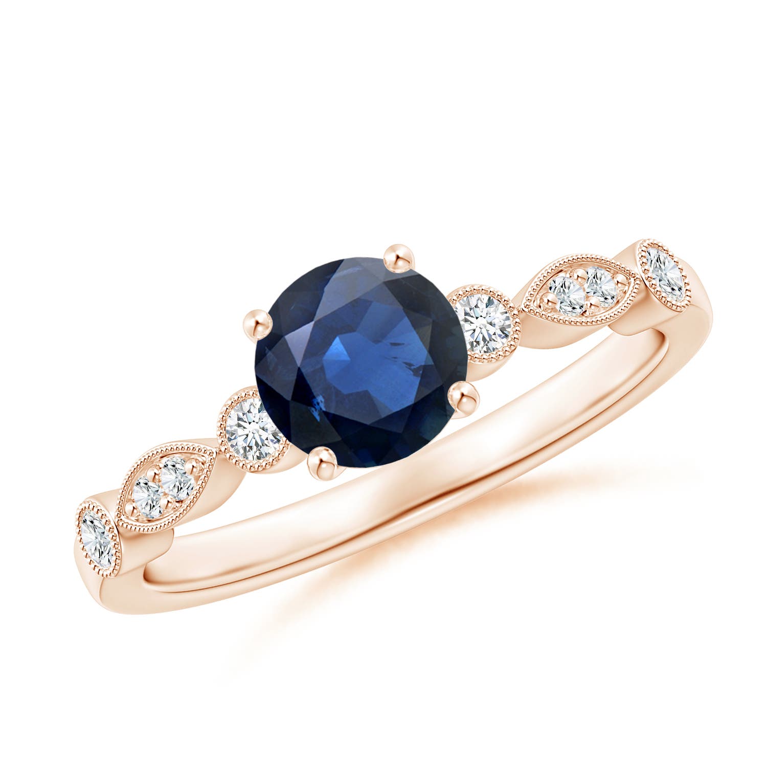 AA - Blue Sapphire / 1.12 CT / 14 KT Rose Gold