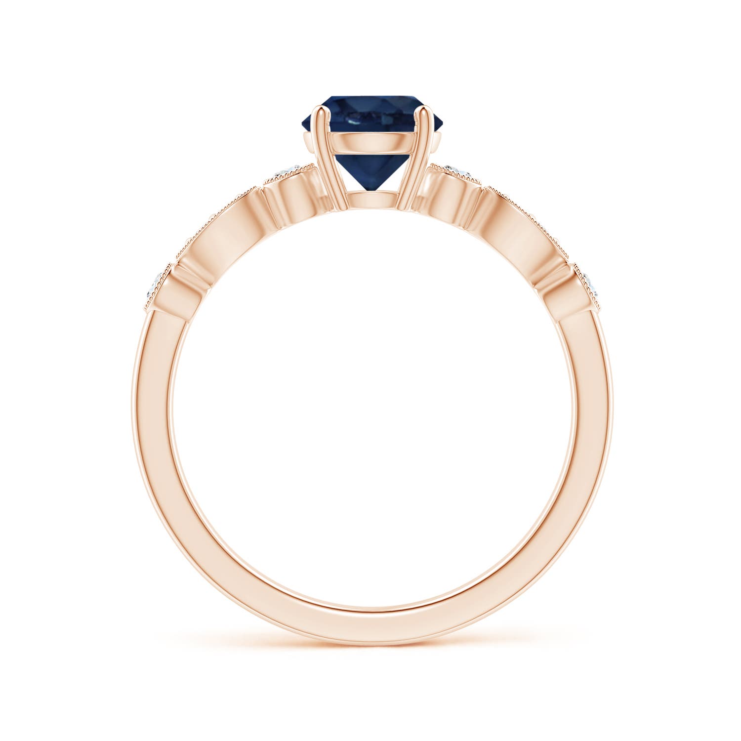 AA - Blue Sapphire / 1.12 CT / 14 KT Rose Gold