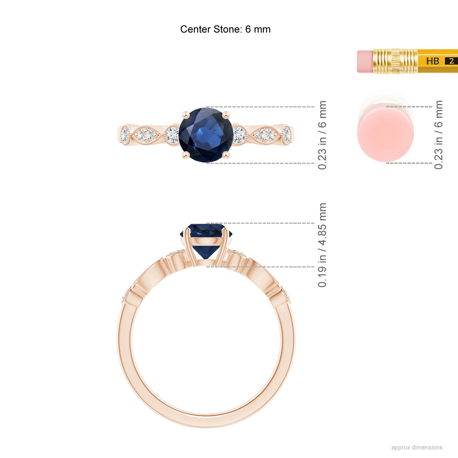 AA - Blue Sapphire / 1.12 CT / 14 KT Rose Gold