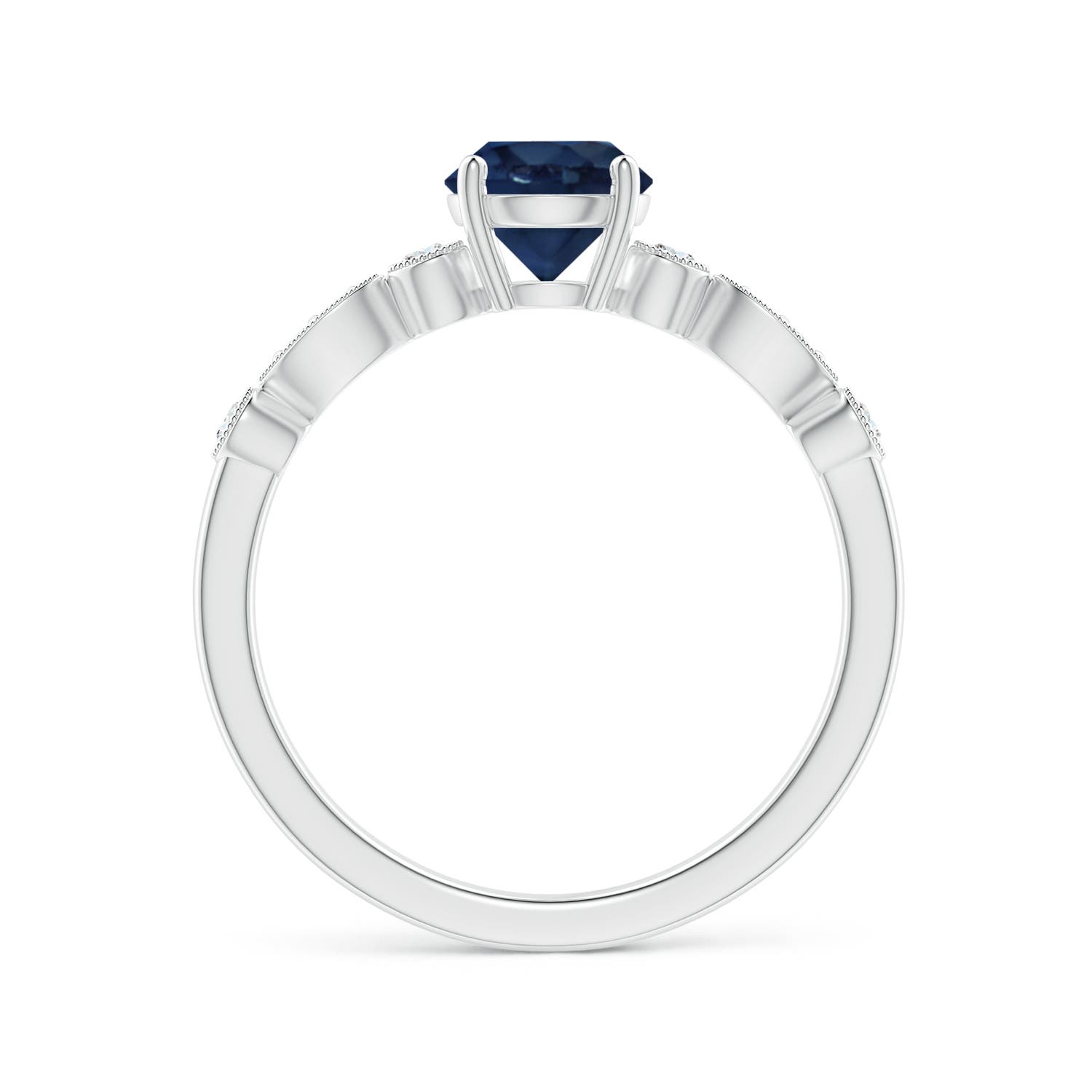 AA - Blue Sapphire / 1.12 CT / 14 KT White Gold