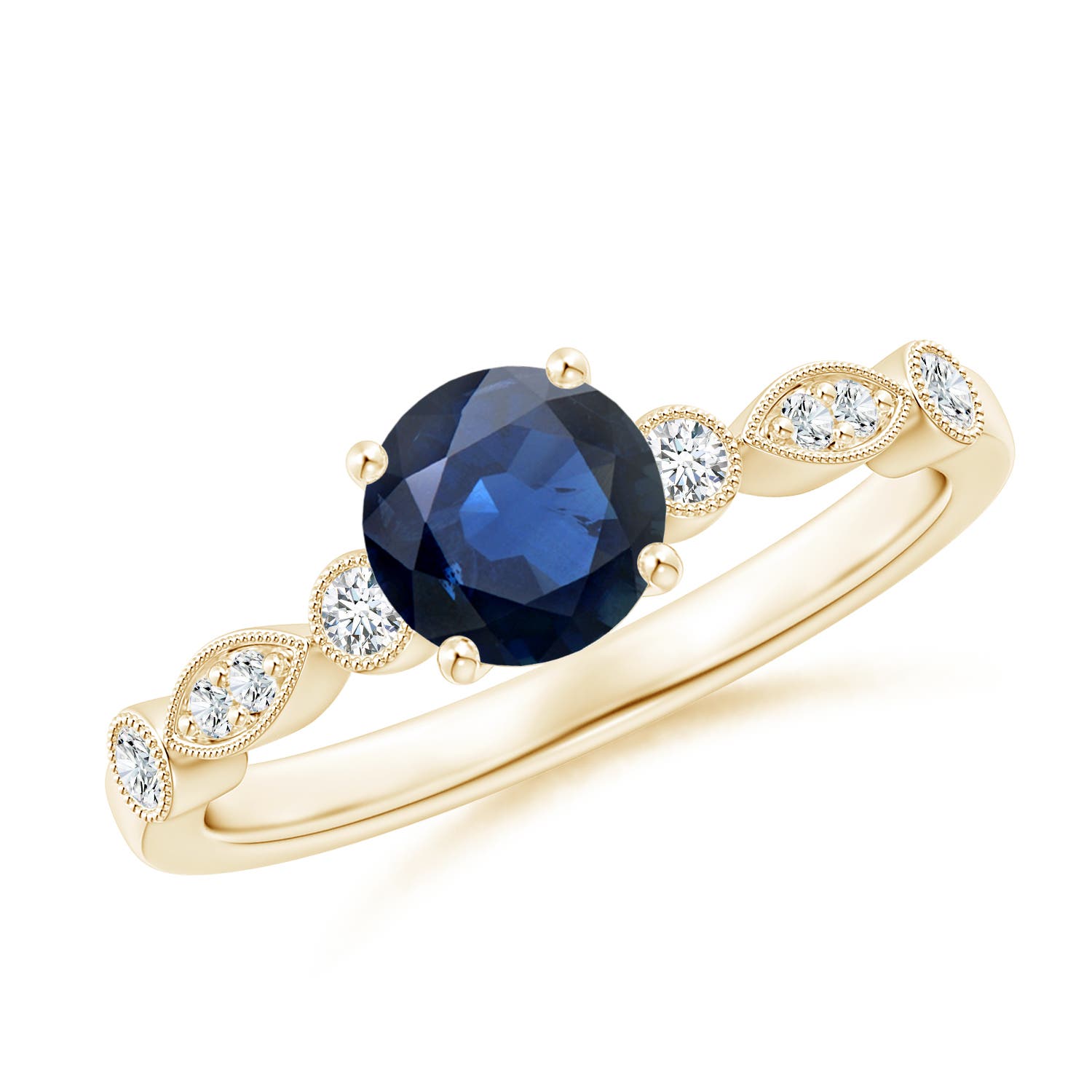 AA - Blue Sapphire / 1.12 CT / 14 KT Yellow Gold