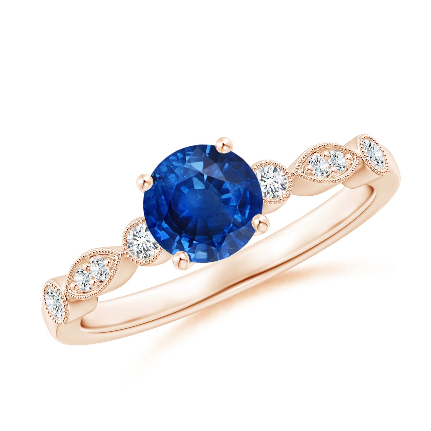 AAA - Blue Sapphire / 1.12 CT / 14 KT Rose Gold