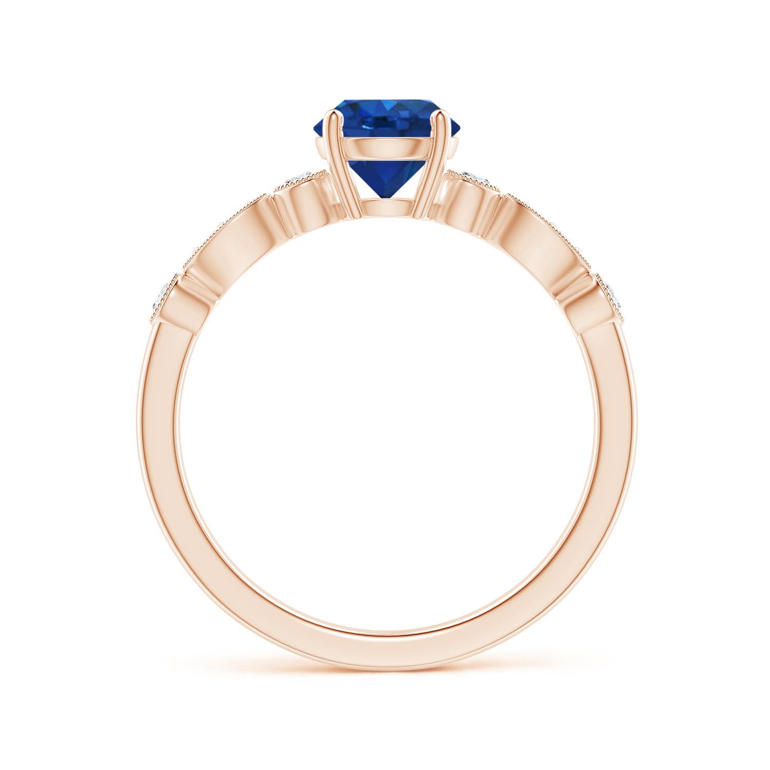 AAA - Blue Sapphire / 1.12 CT / 14 KT Rose Gold