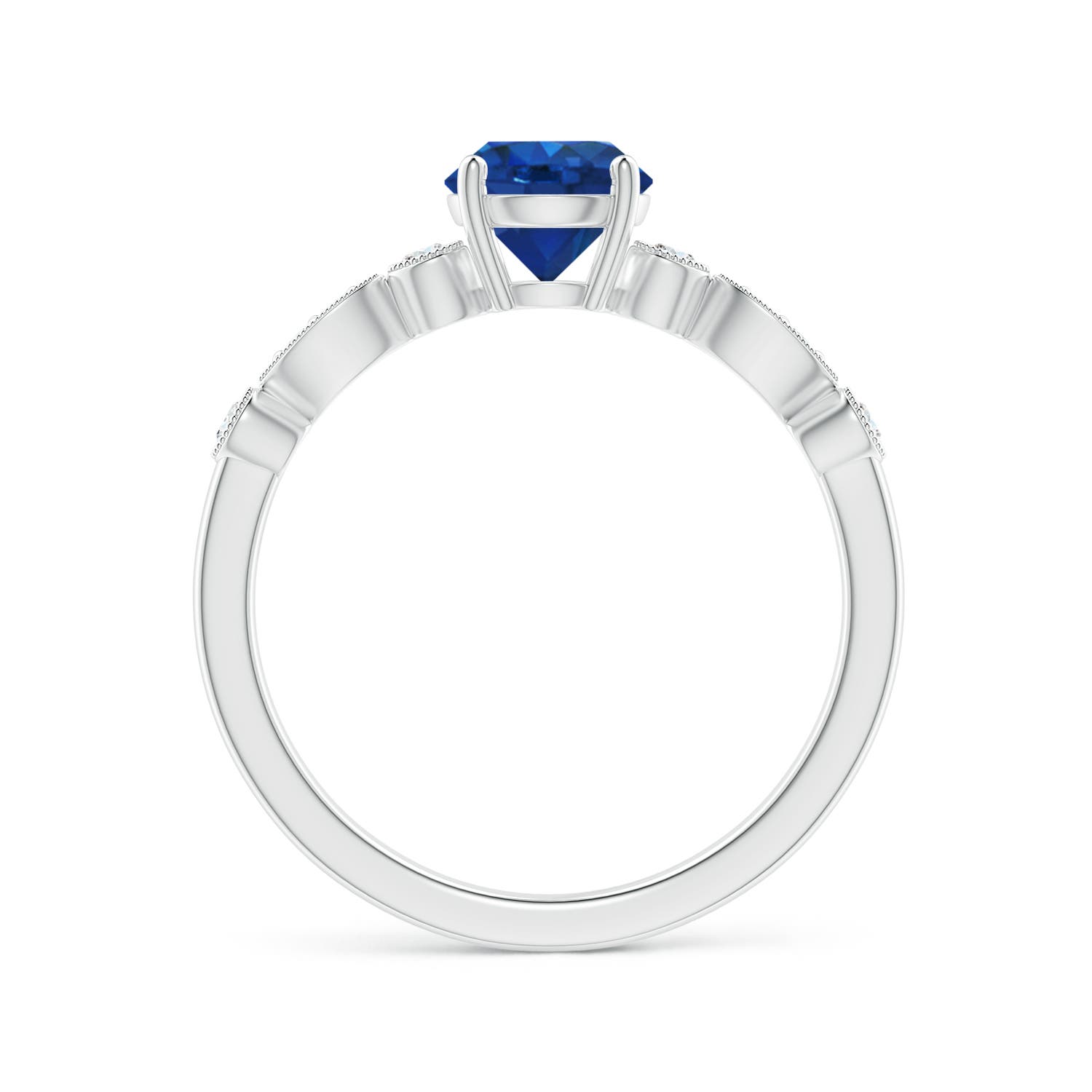 AAA - Blue Sapphire / 1.12 CT / 14 KT White Gold