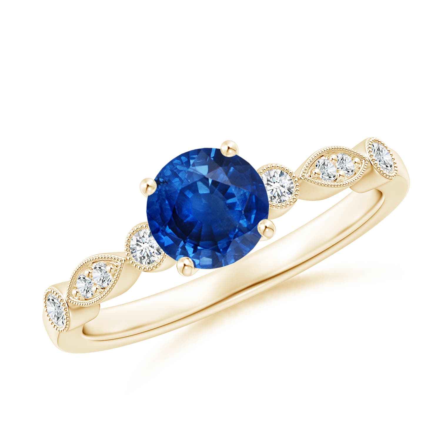 AAA - Blue Sapphire / 1.12 CT / 14 KT Yellow Gold