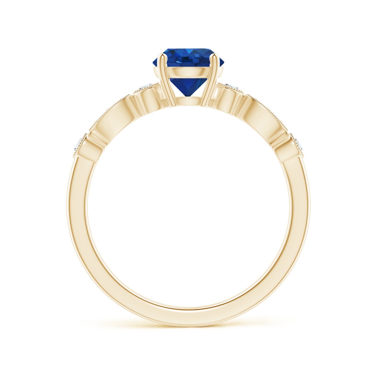 AAA - Blue Sapphire / 1.12 CT / 14 KT Yellow Gold