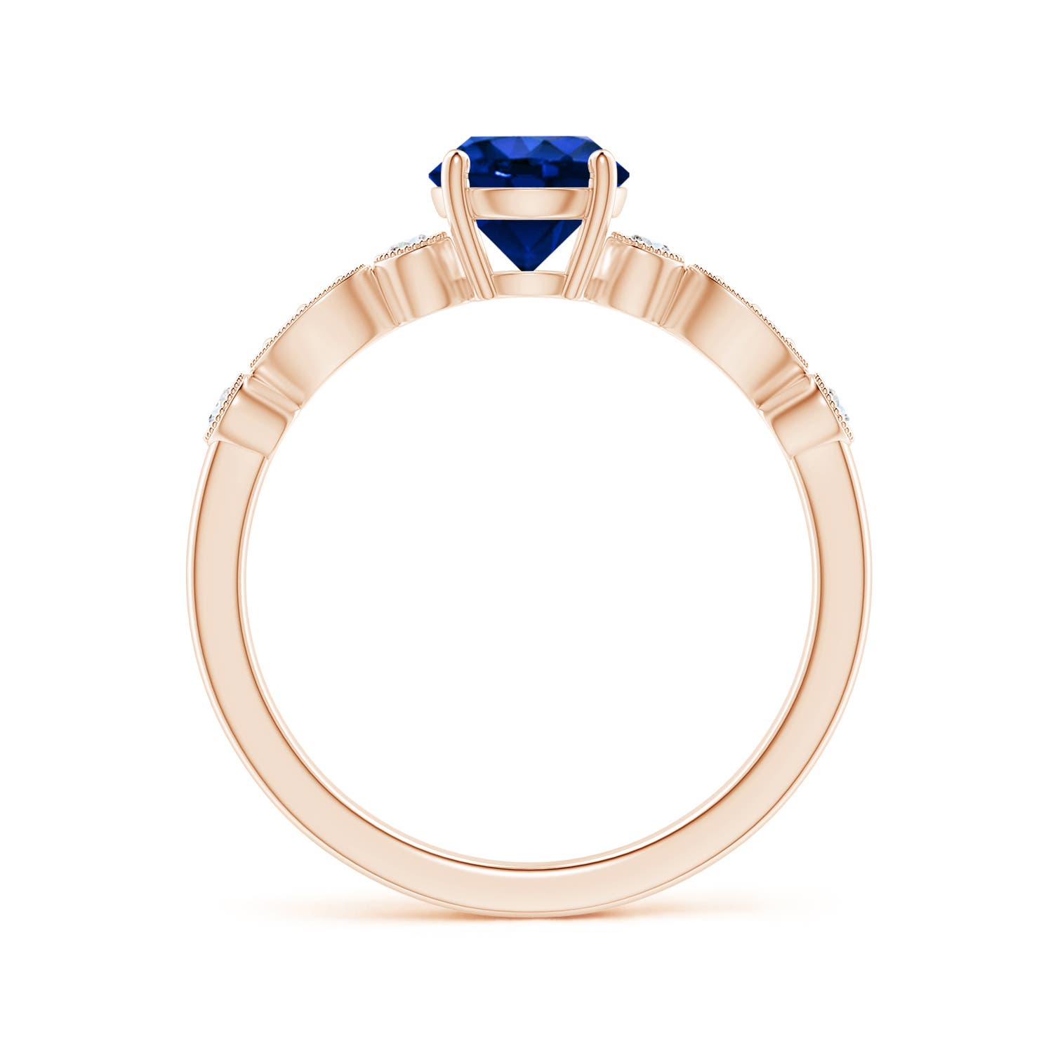 AAAA - Blue Sapphire / 1.12 CT / 14 KT Rose Gold