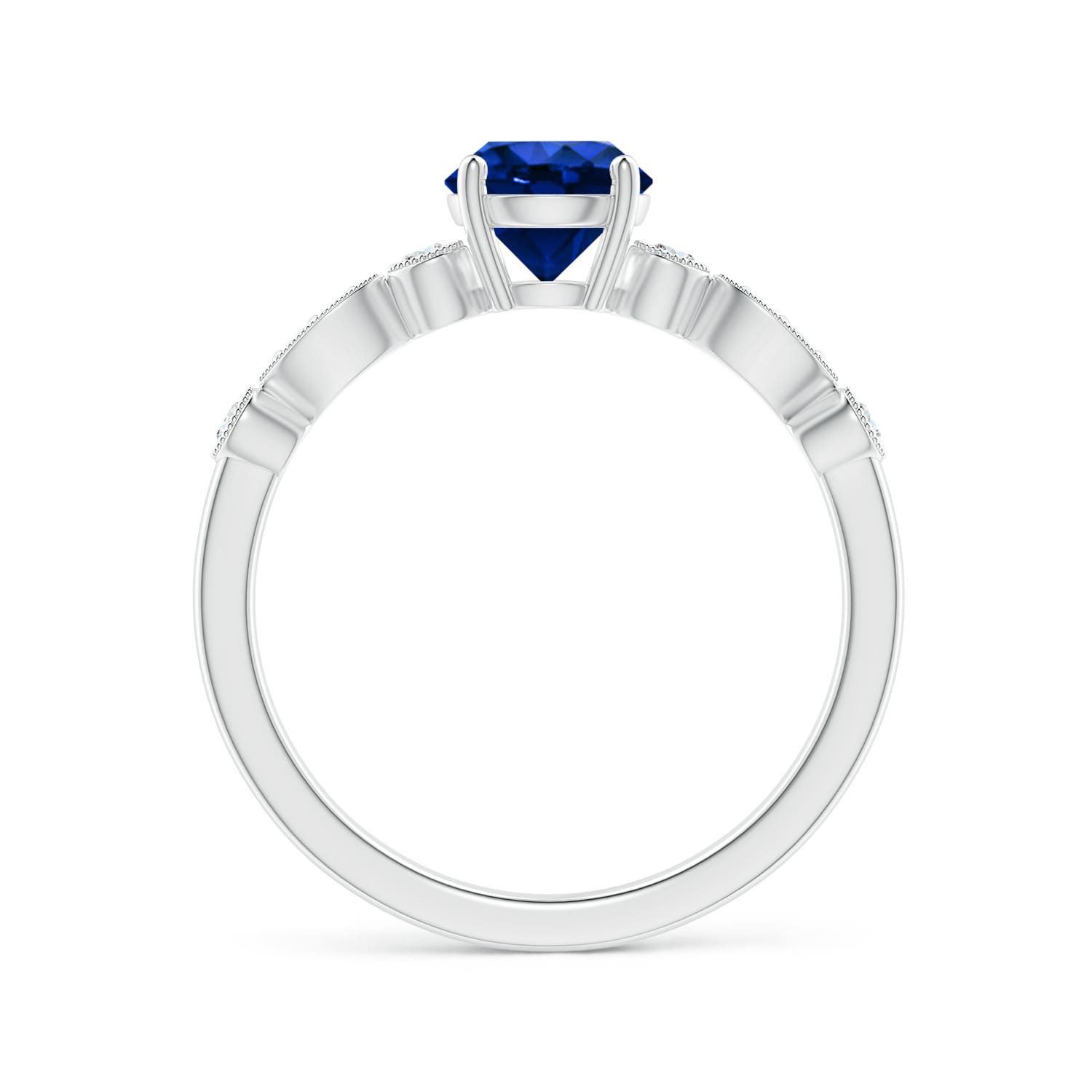 AAAA - Blue Sapphire / 1.12 CT / 14 KT White Gold