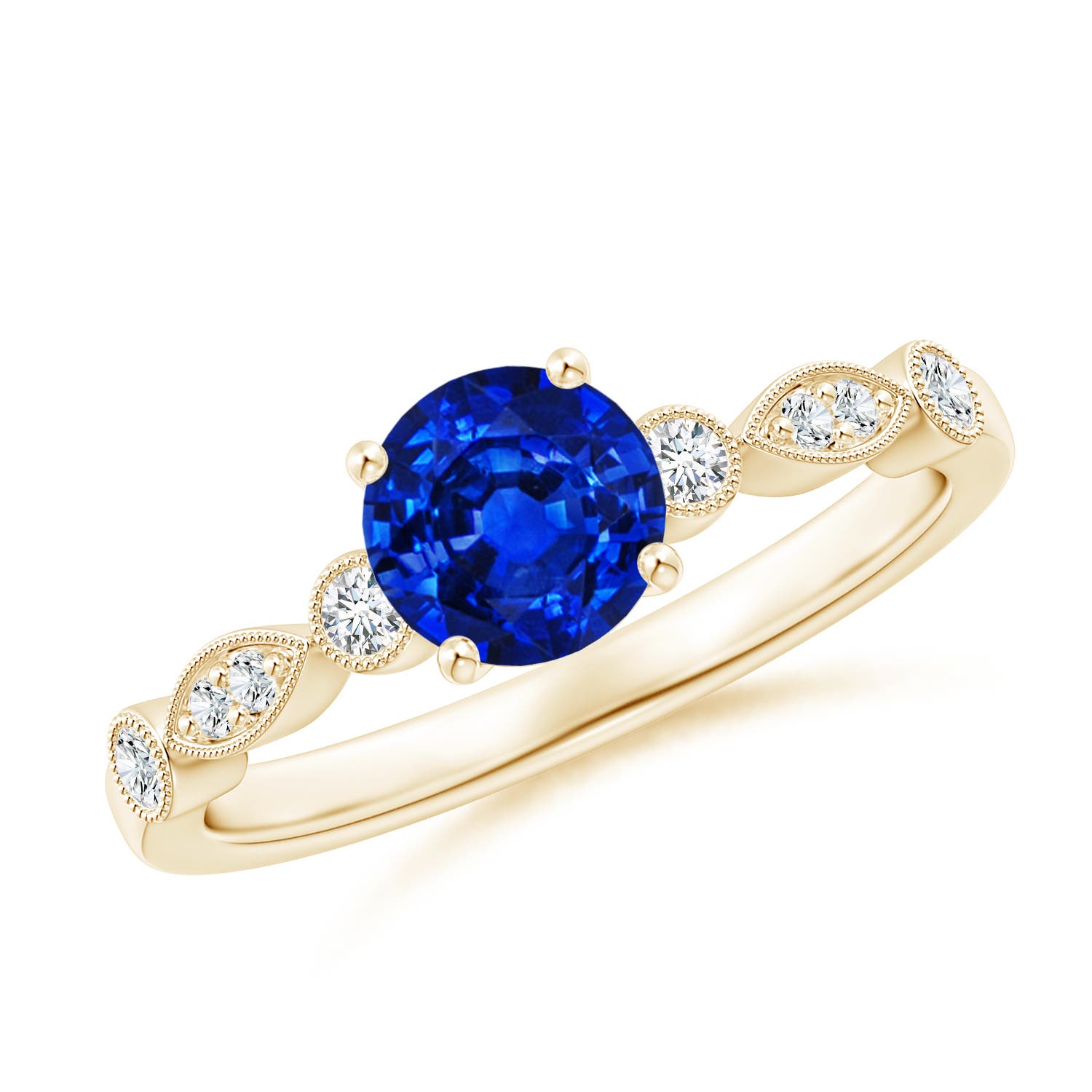 AAAA - Blue Sapphire / 1.12 CT / 14 KT Yellow Gold