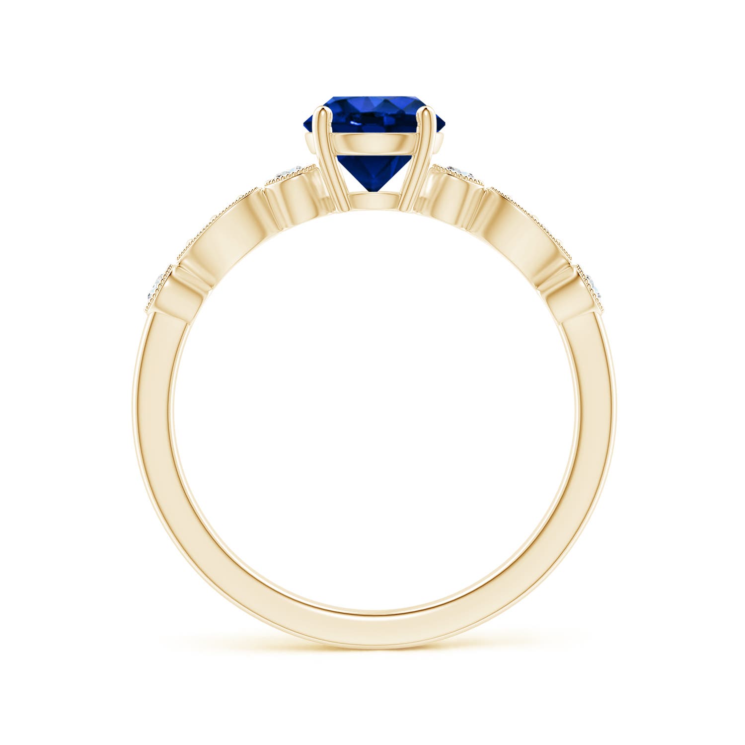 AAAA - Blue Sapphire / 1.12 CT / 14 KT Yellow Gold