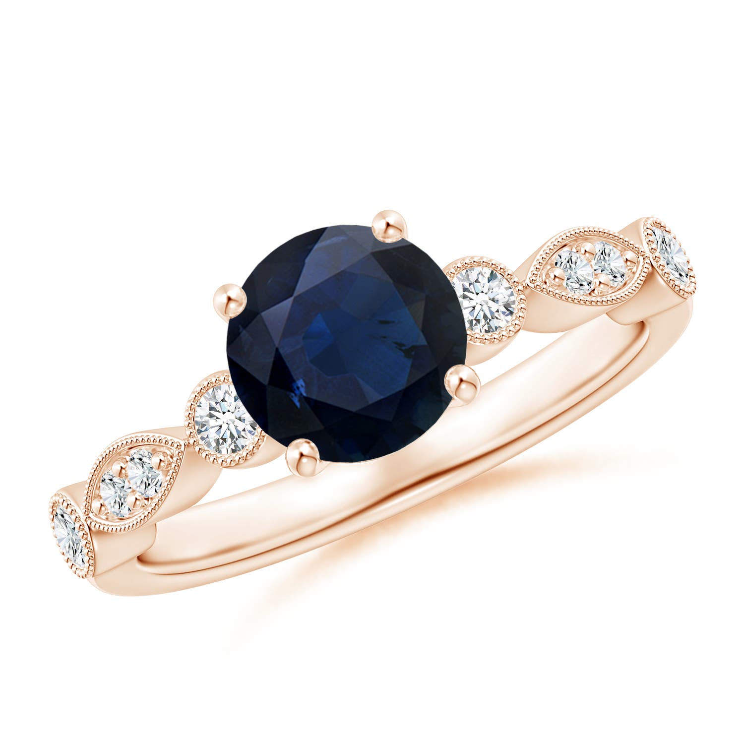 A - Blue Sapphire / 1.75 CT / 14 KT Rose Gold