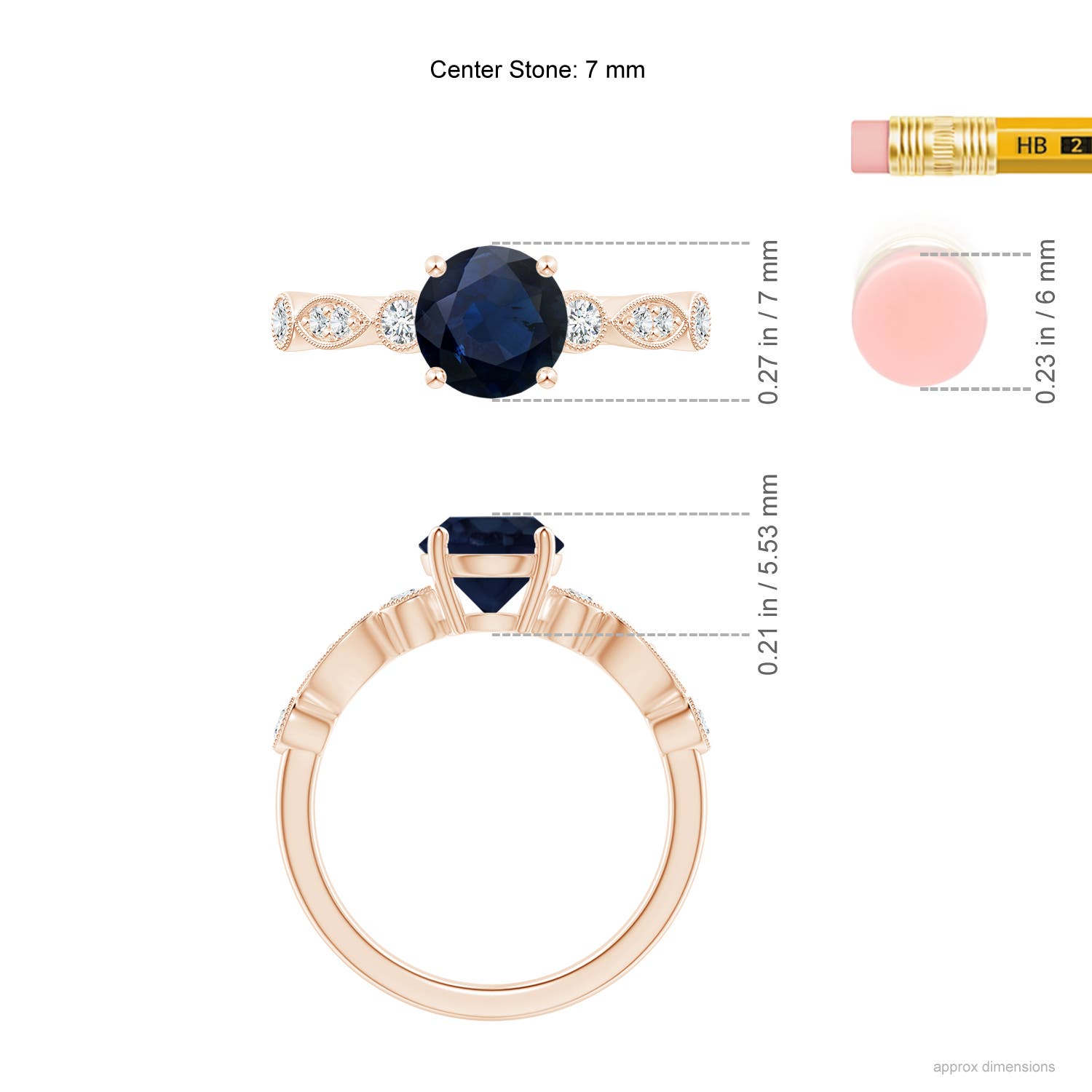 A - Blue Sapphire / 1.75 CT / 14 KT Rose Gold