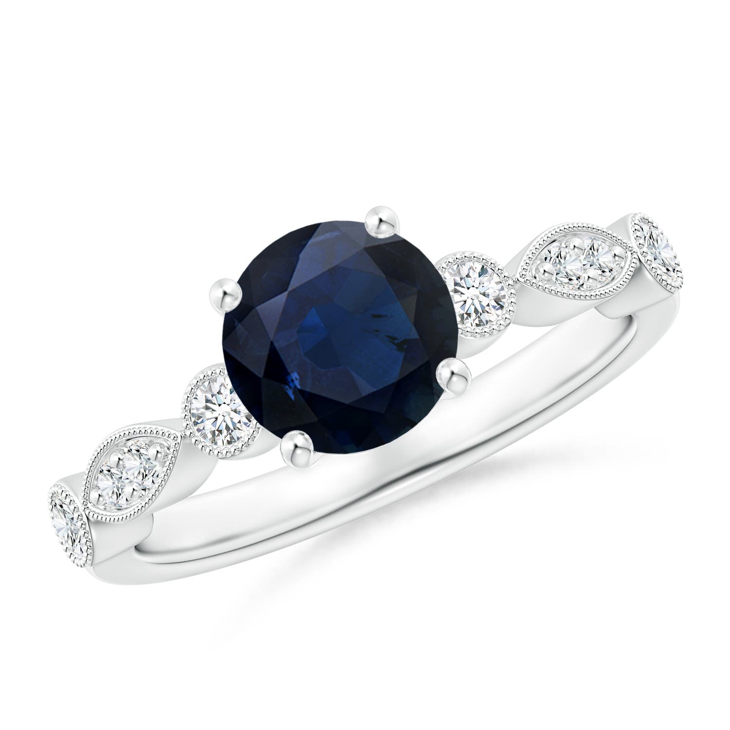 A - Blue Sapphire / 1.75 CT / 14 KT White Gold